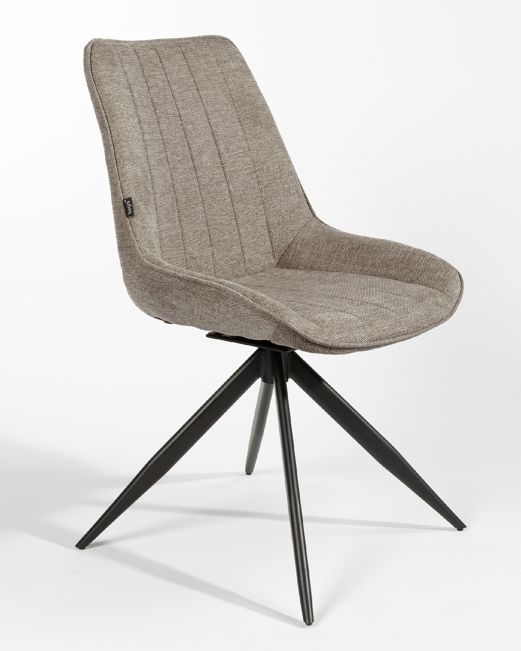 Bursa swivel chair 180º with return function, brown upholstery and black metal legs