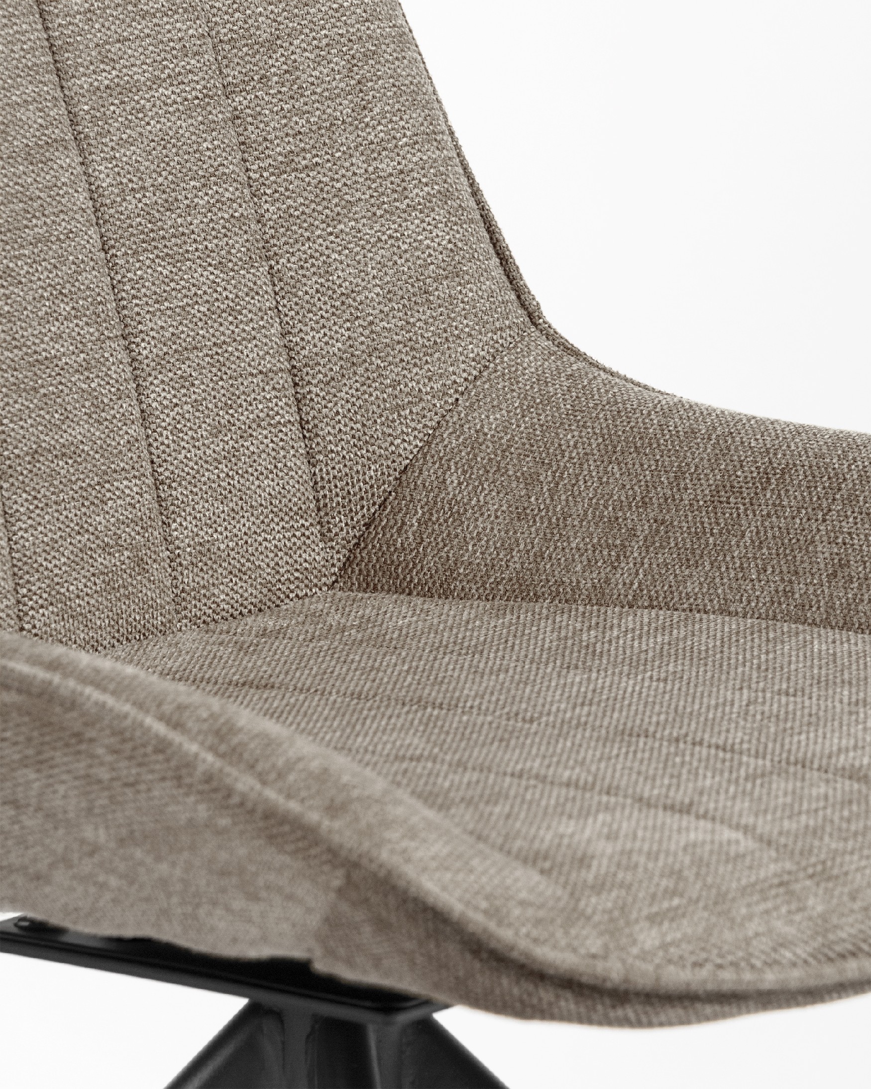 Bursa swivel chair 180º with return function, brown upholstery and black metal legs