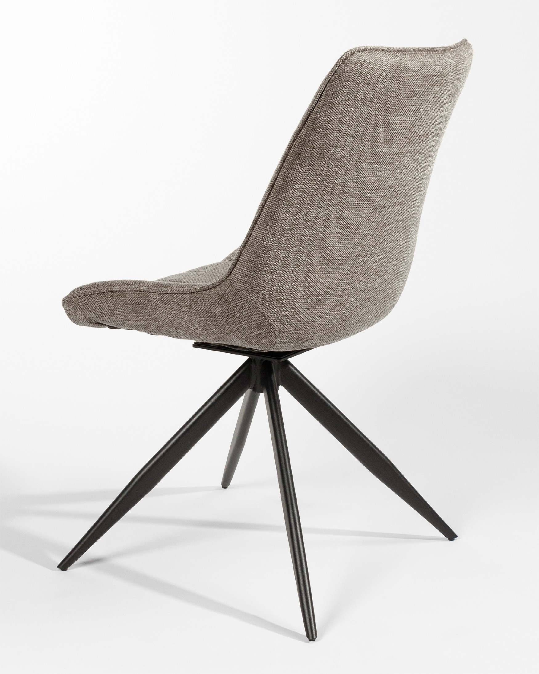 Bursa swivel chair 180º with return function, brown upholstery and black metal legs