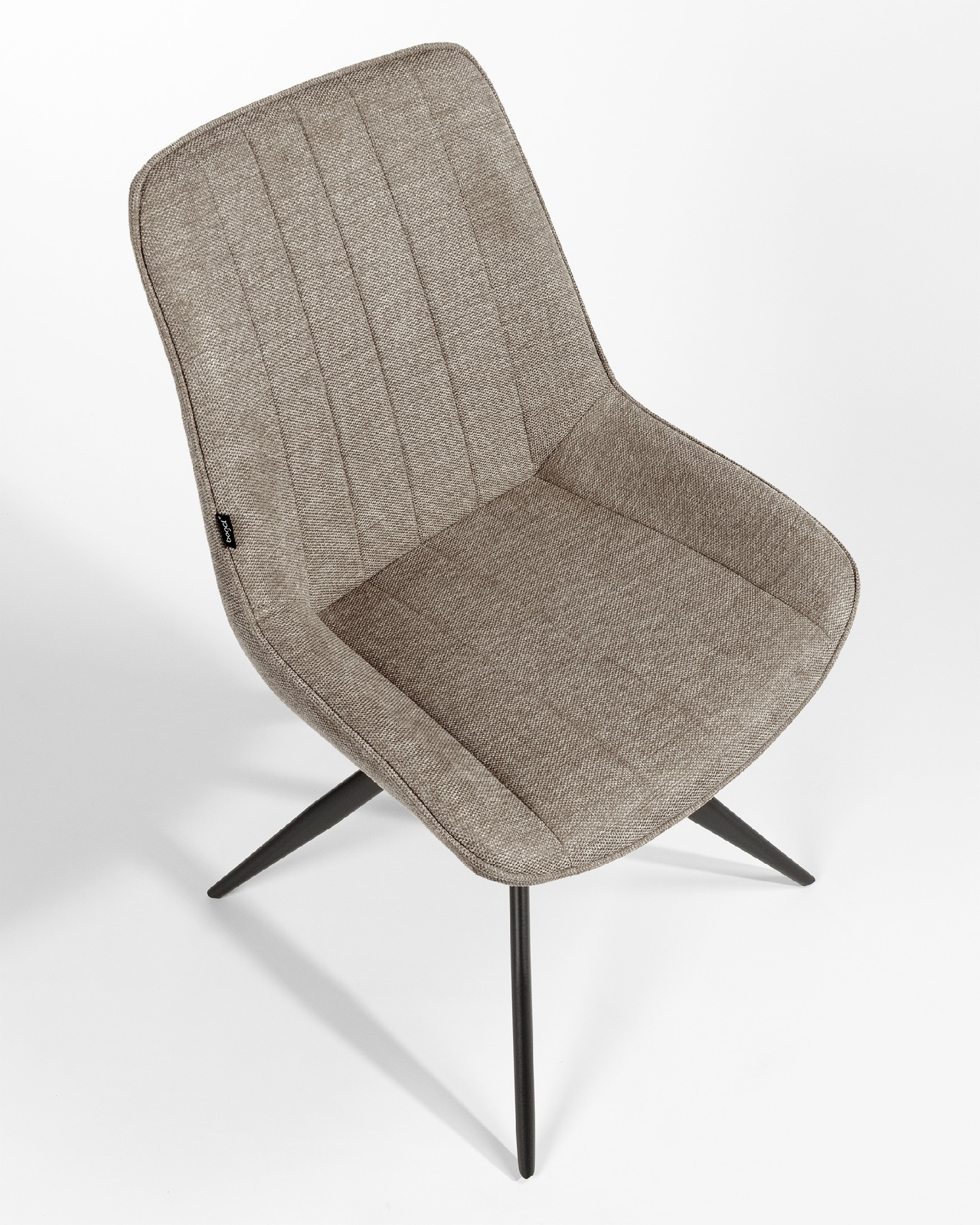 Bursa swivel chair 180º with return function, brown upholstery and black metal legs