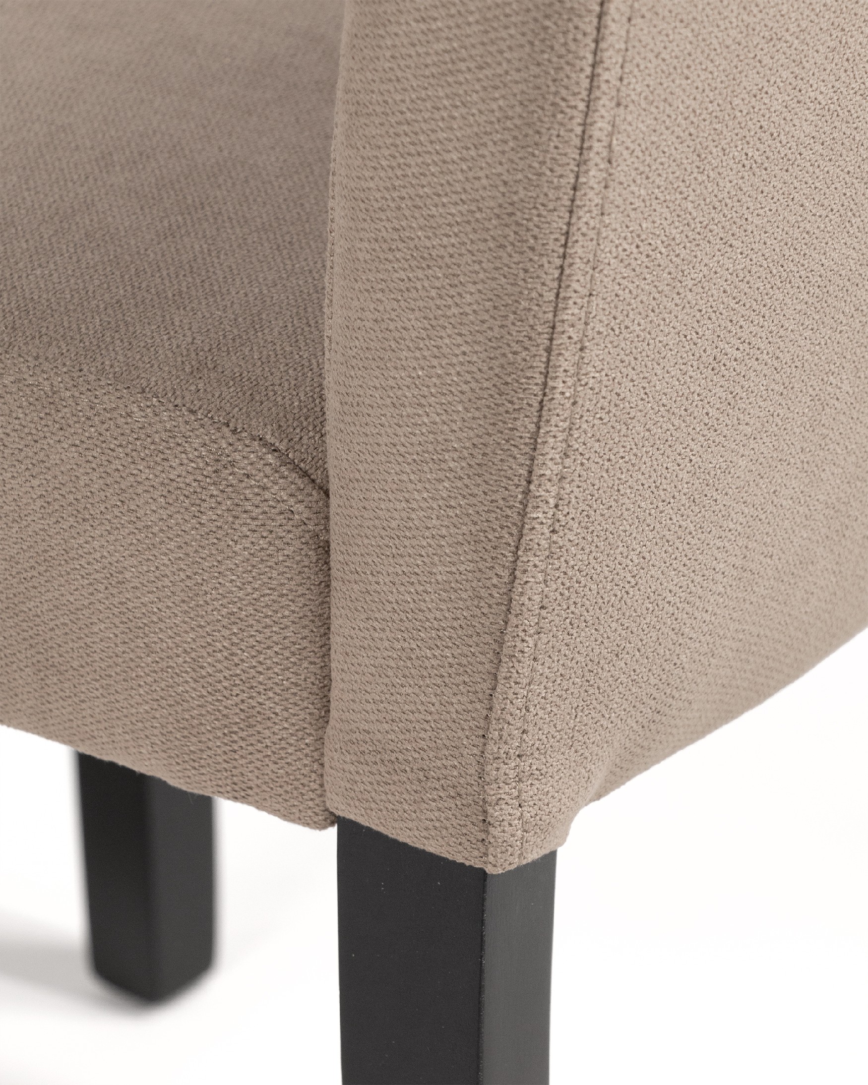Cairo chair with brown upholstery and black legs