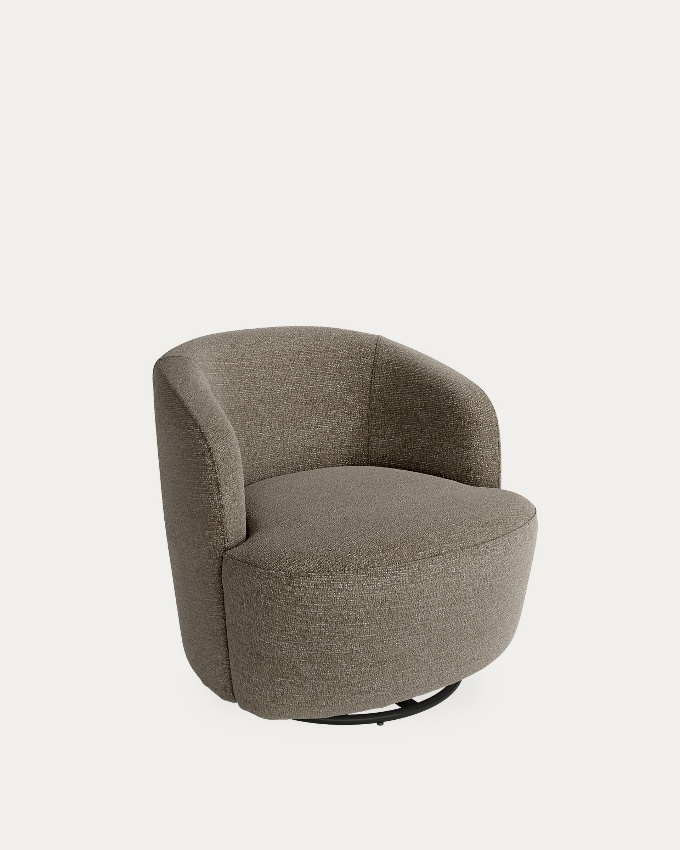 Camelia armchair with anthracite upholstery, 360° swivel