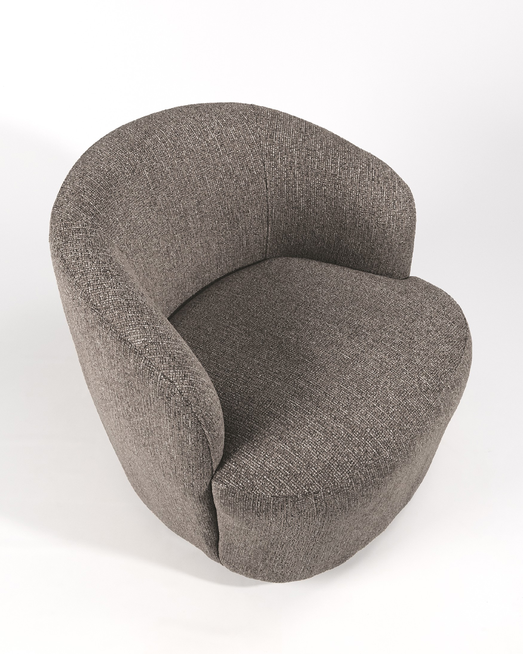 Camelia armchair with anthracite upholstery, 360° swivel