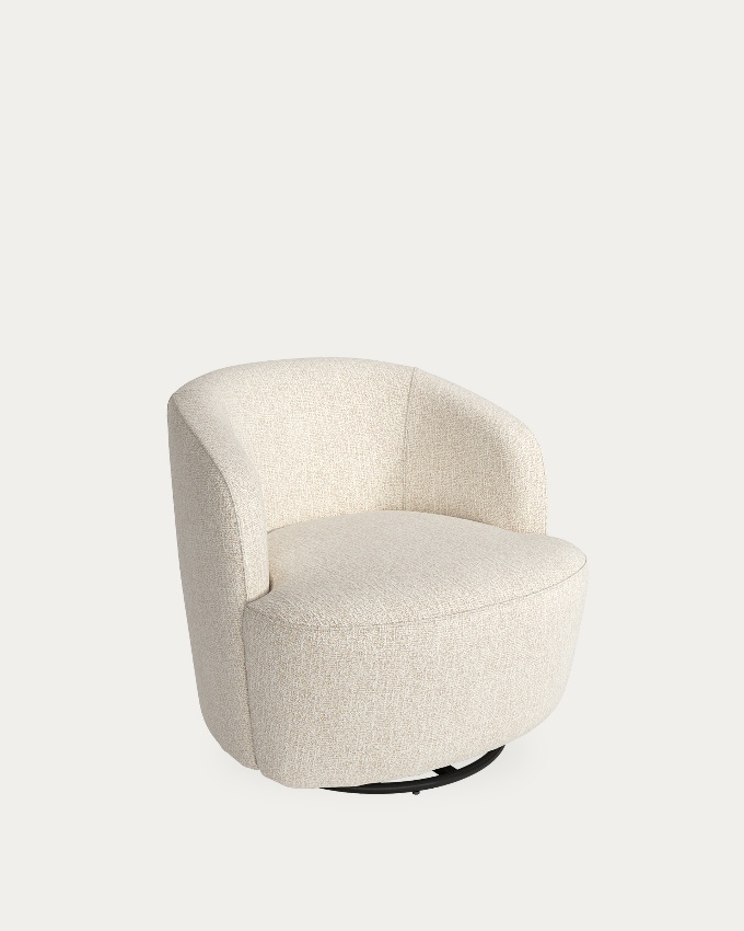 Camelia armchair with mother-of-pearl upholstery, 360° swivel