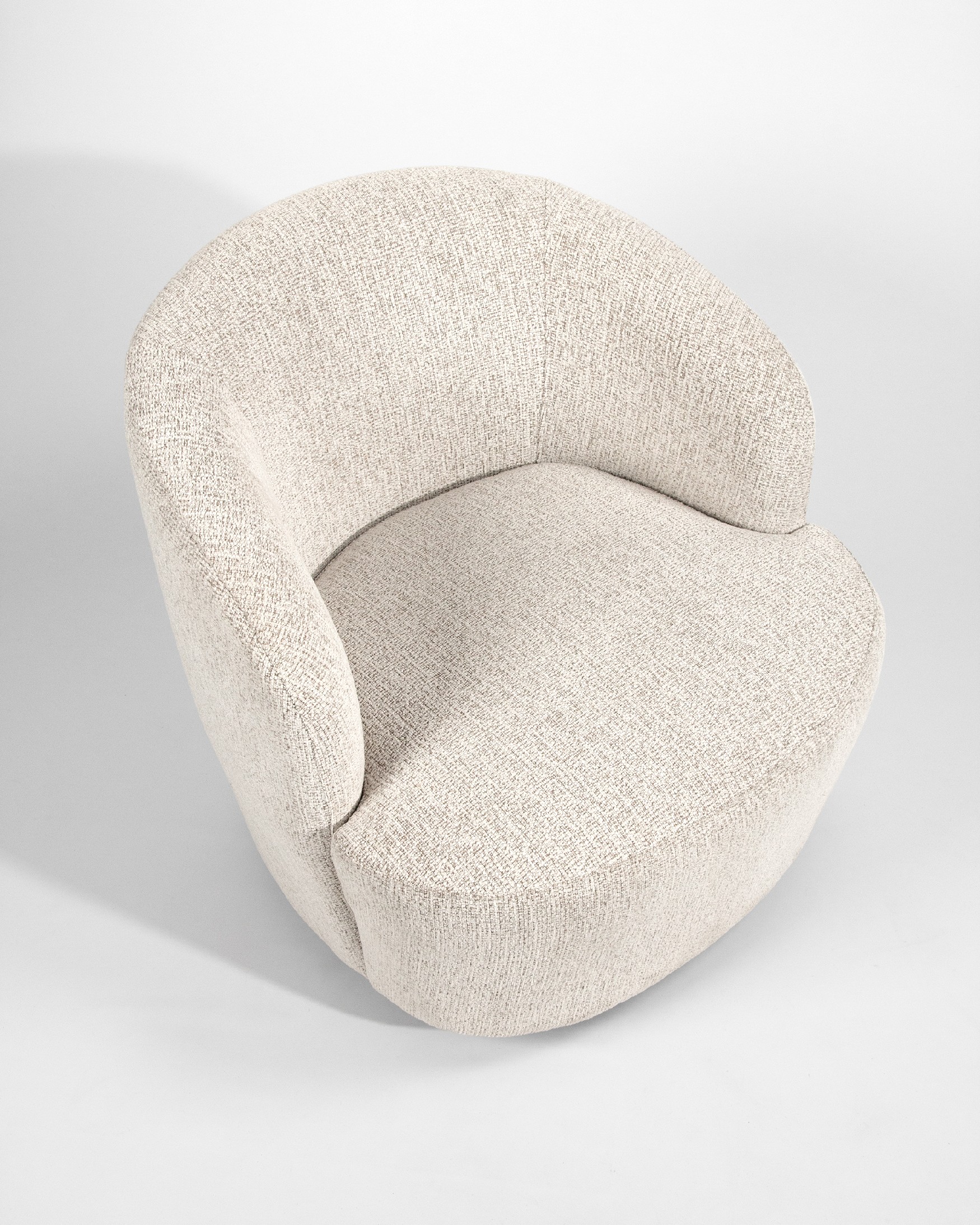 Camelia armchair with mother-of-pearl upholstery, 360° swivel