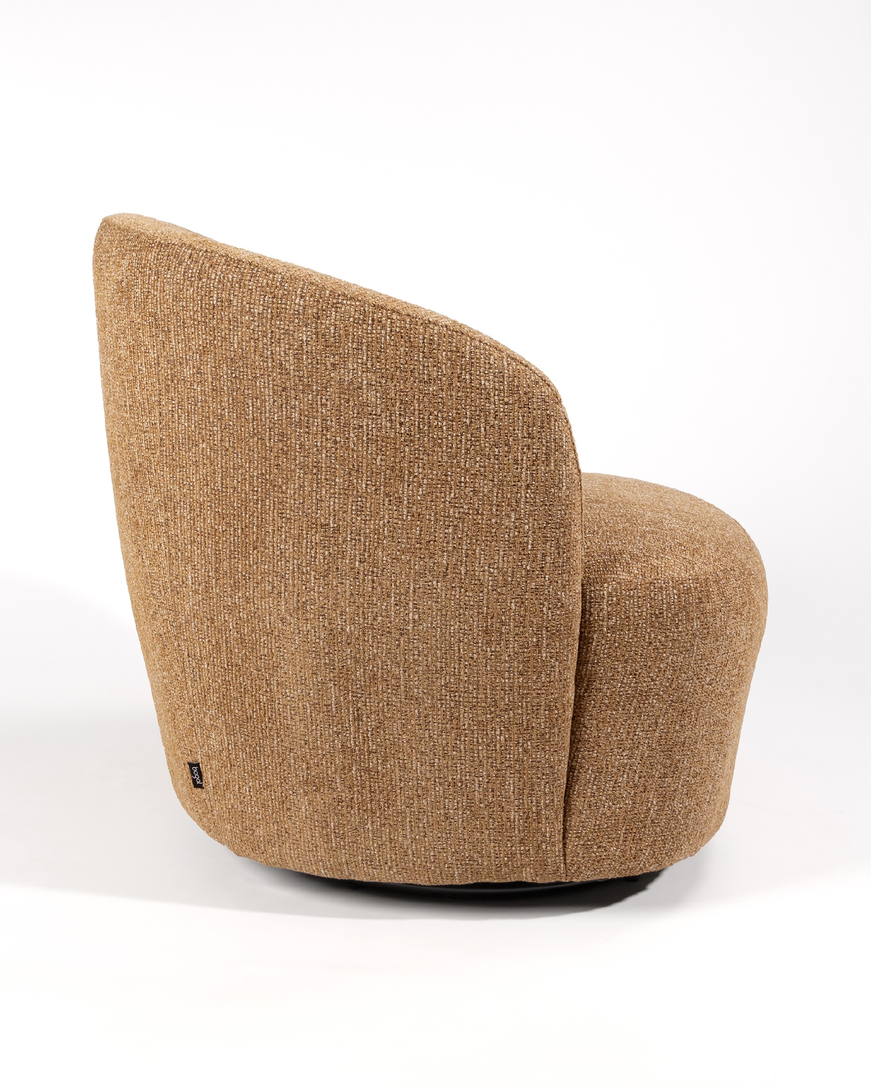 Camelia armchair with ochre upholstery, 360° swivel