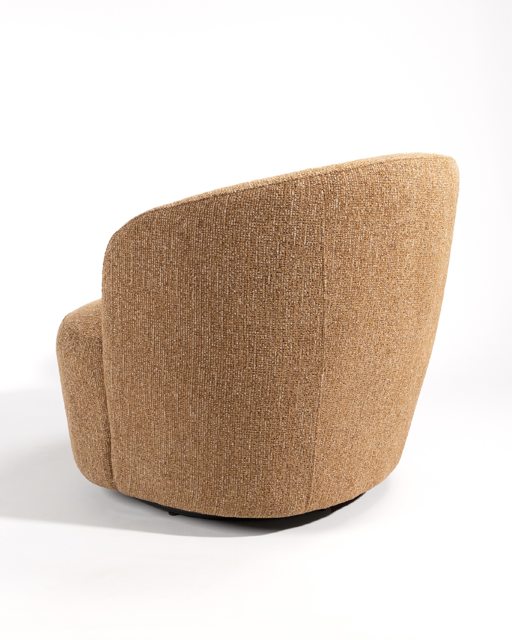 Camelia armchair with ochre upholstery, 360° swivel