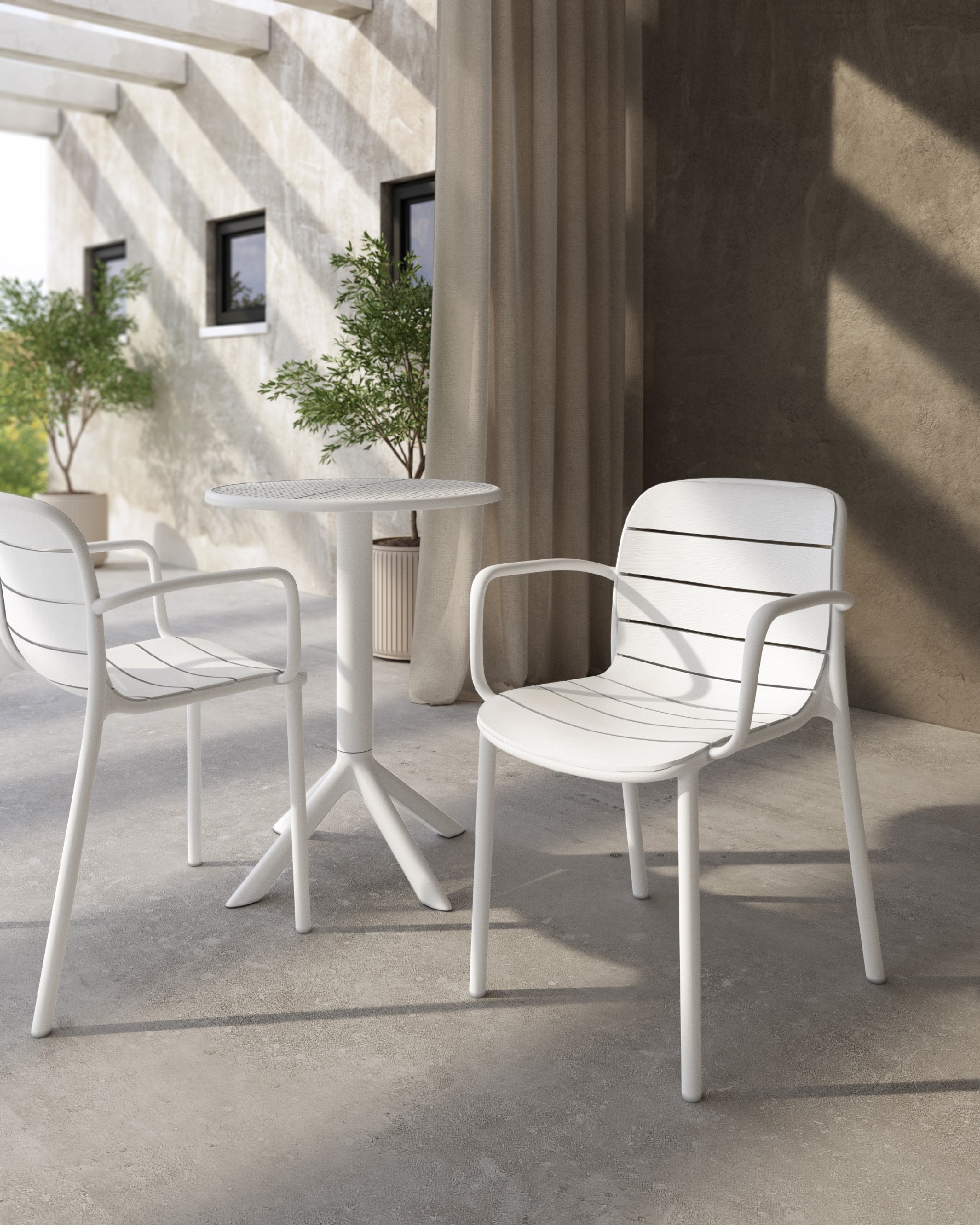 Chaise Cancún en polypropylène blanc