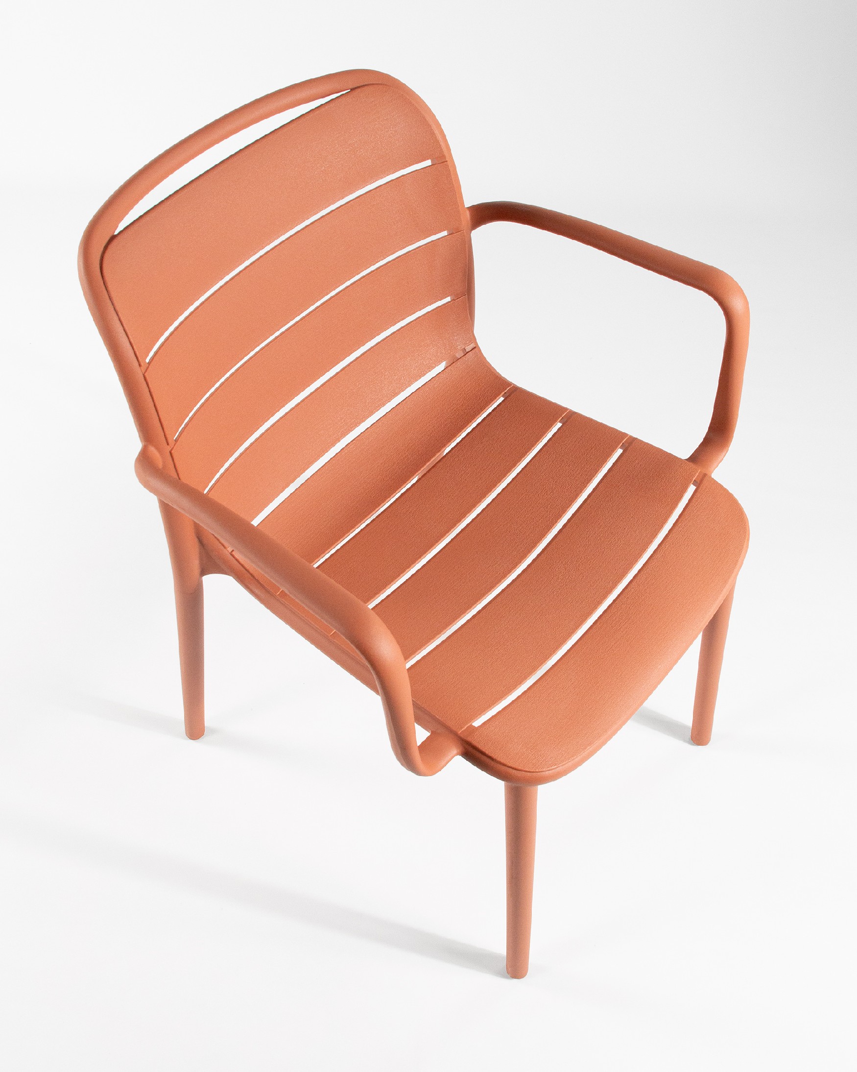 Cancun chair in terracotta polypropylene