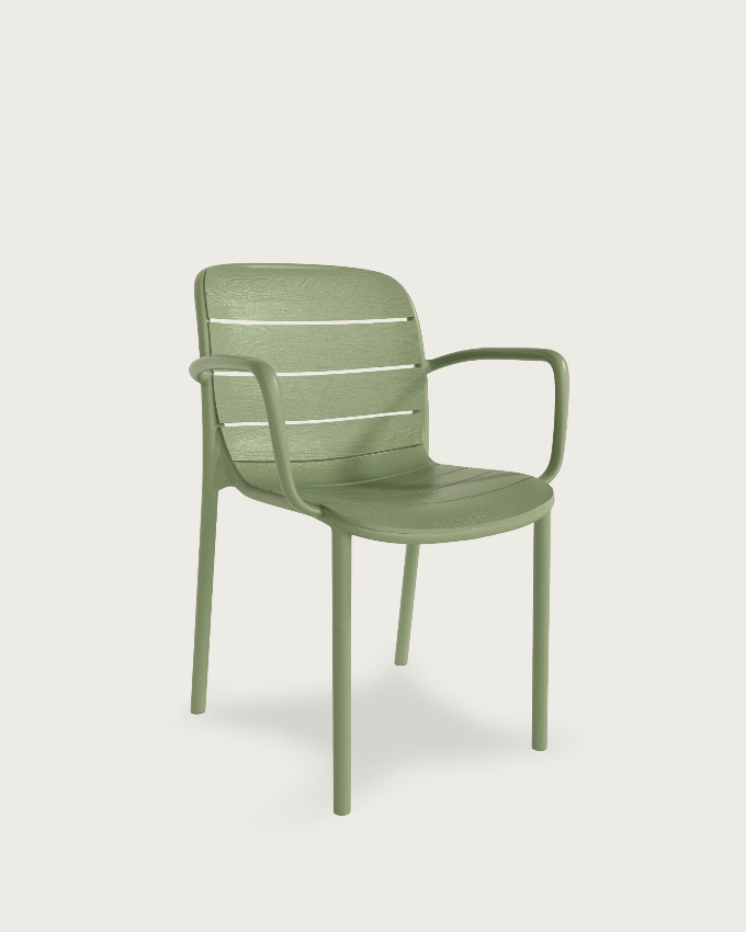 Silla Cancún de polipropileno verde tiza