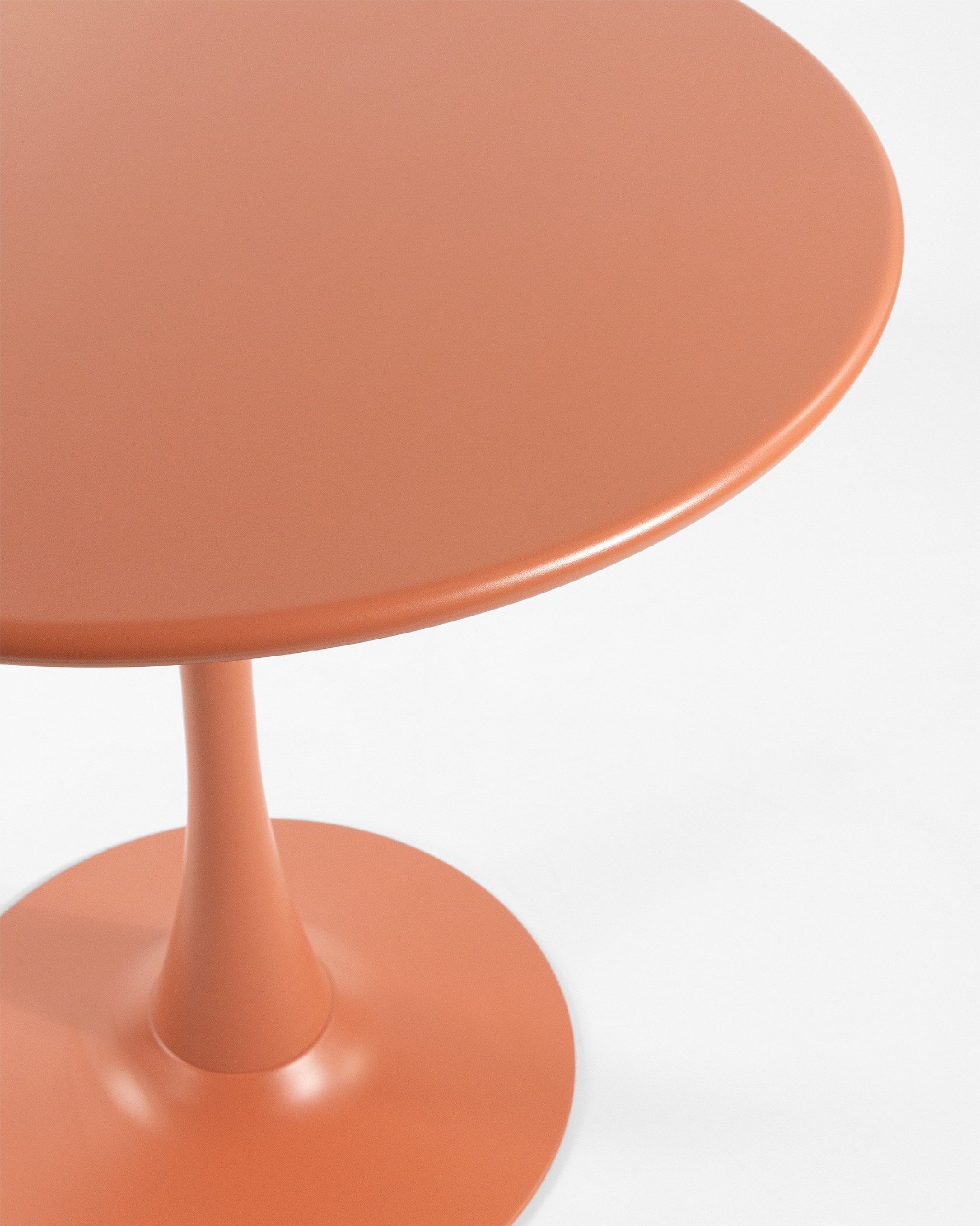 Capri round outdoor metal table terracotta Ø 80 cm