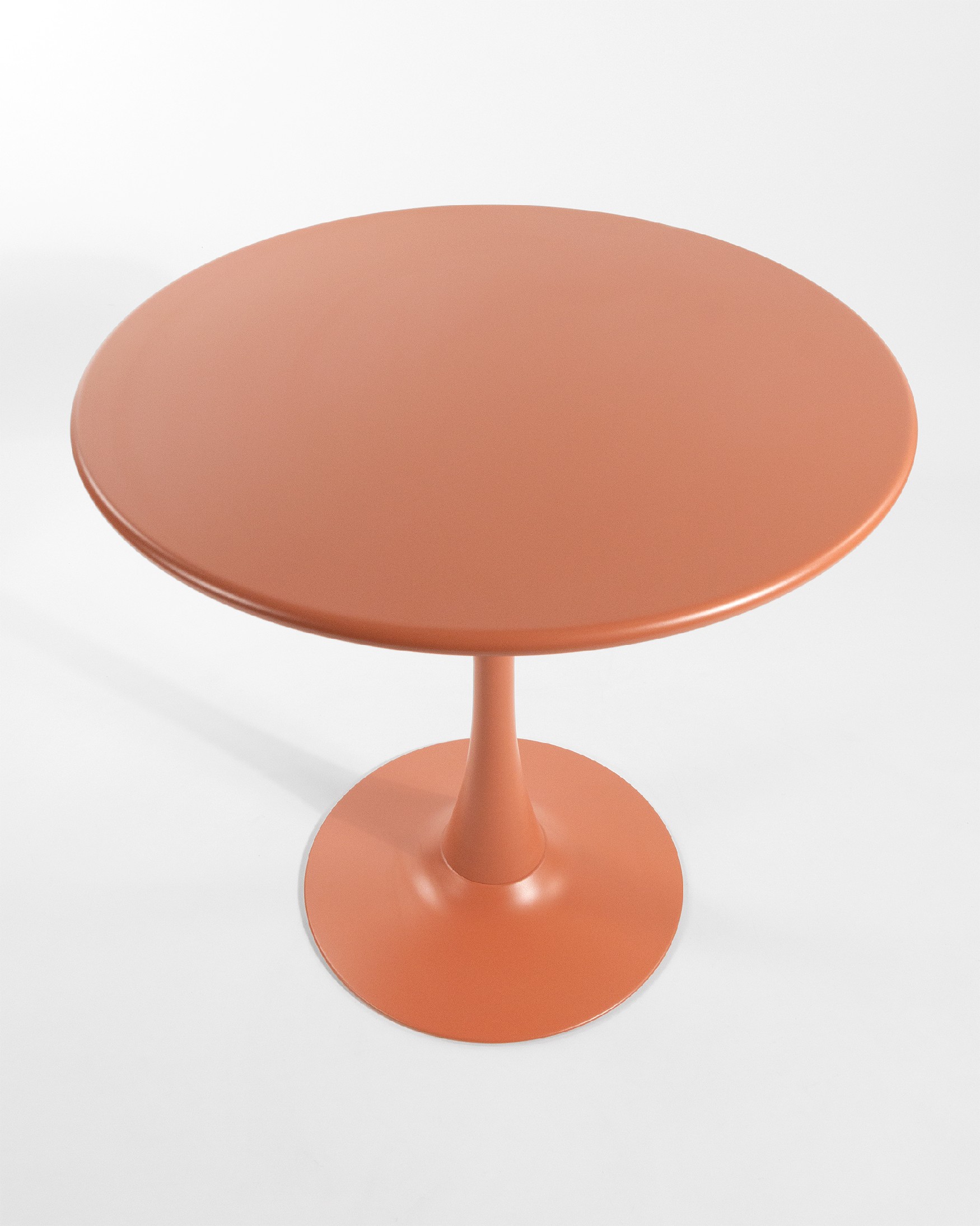 Capri round outdoor metal table terracotta Ø 80 cm