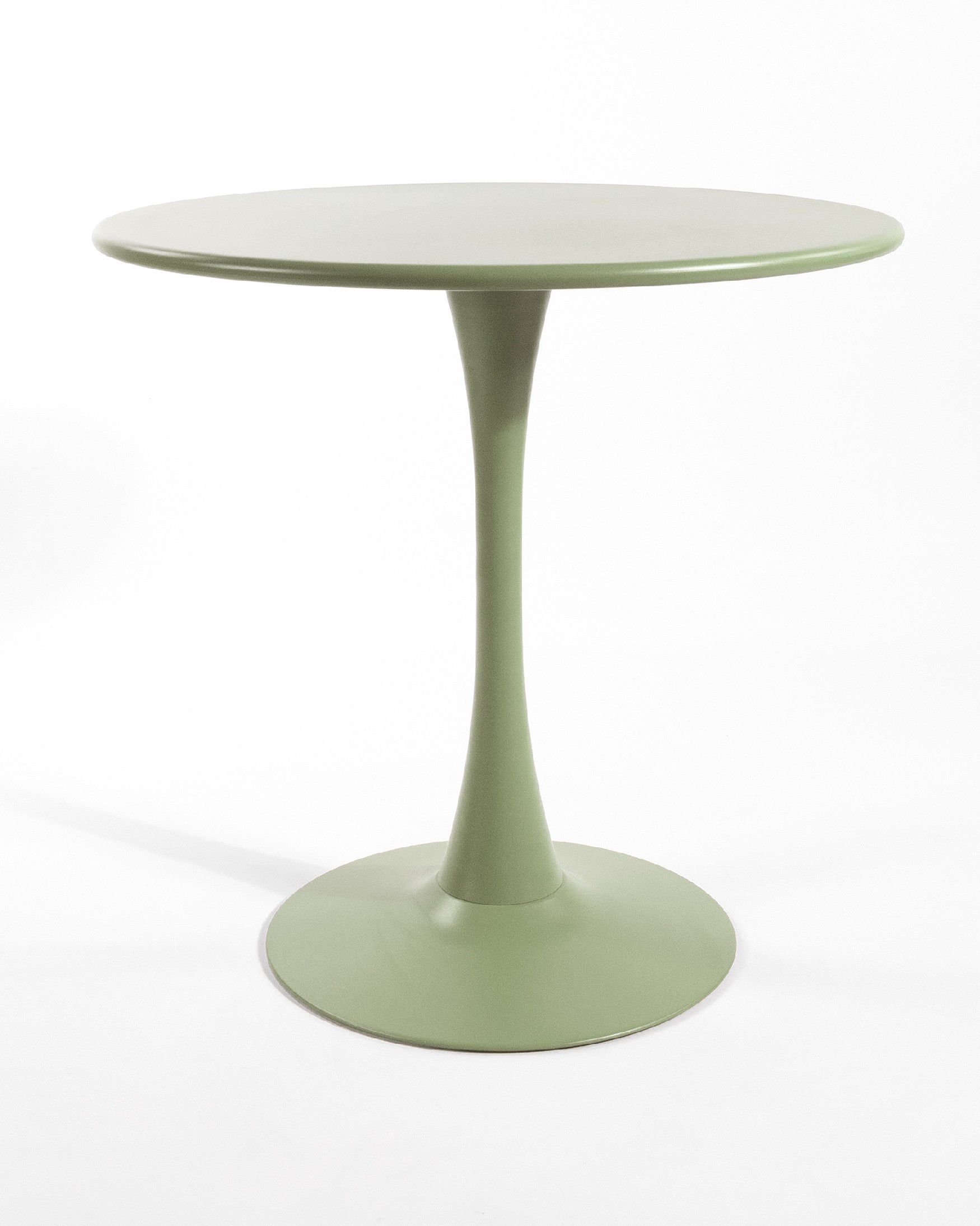 Capri round outdoor metal table in chalk green Ø 80 cm