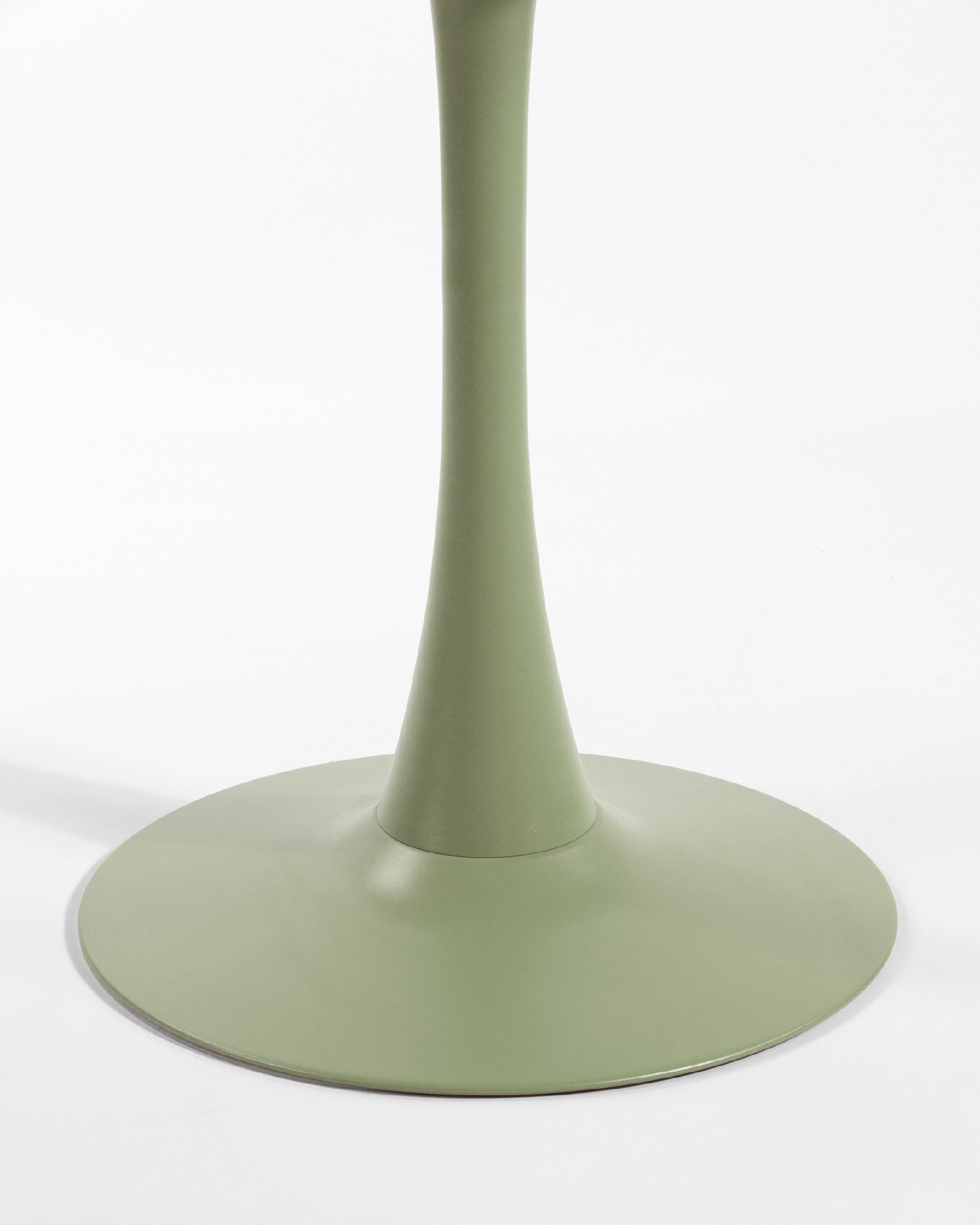 Capri round outdoor metal table in chalk green Ø 80 cm