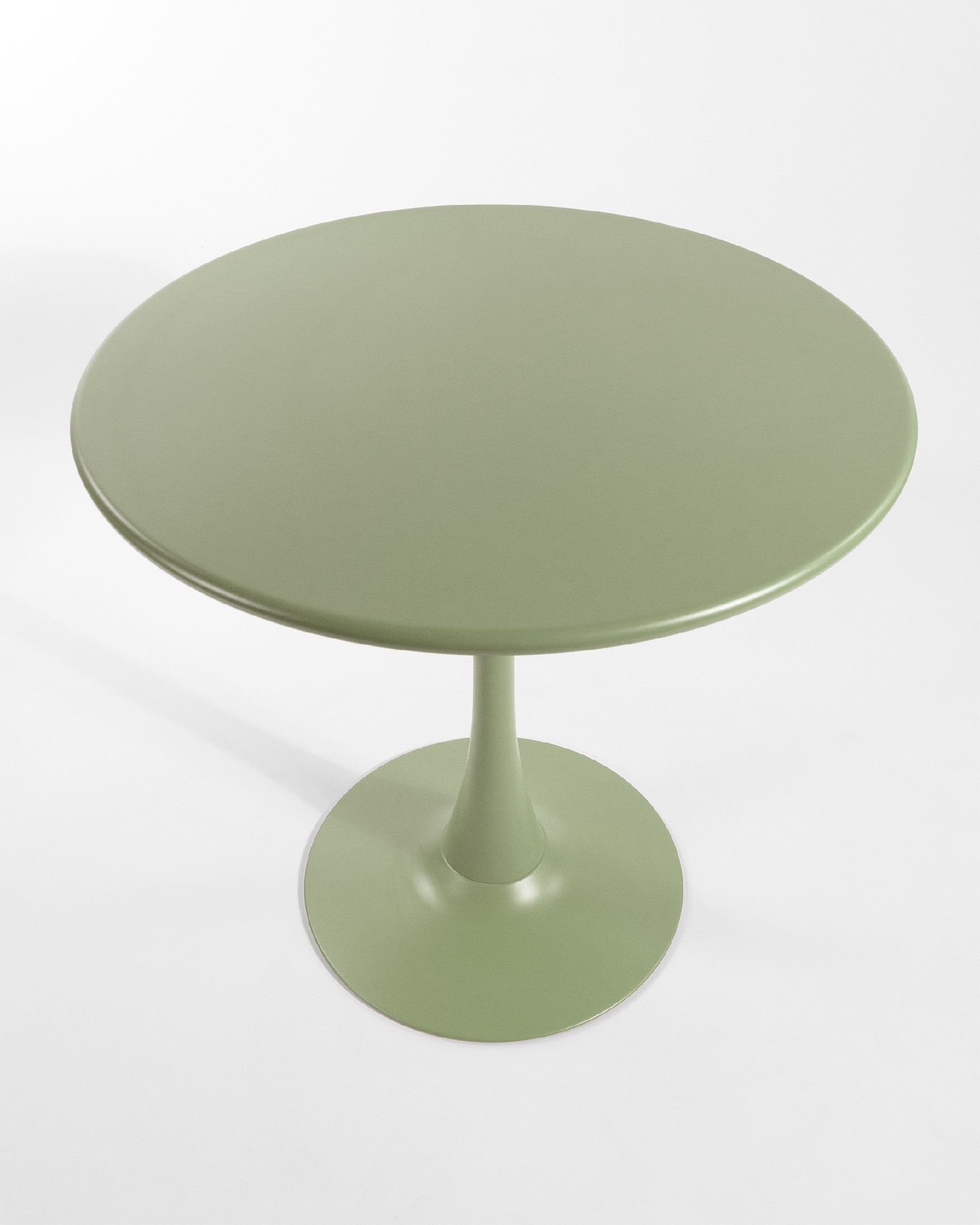 Capri round outdoor metal table in chalk green Ø 80 cm