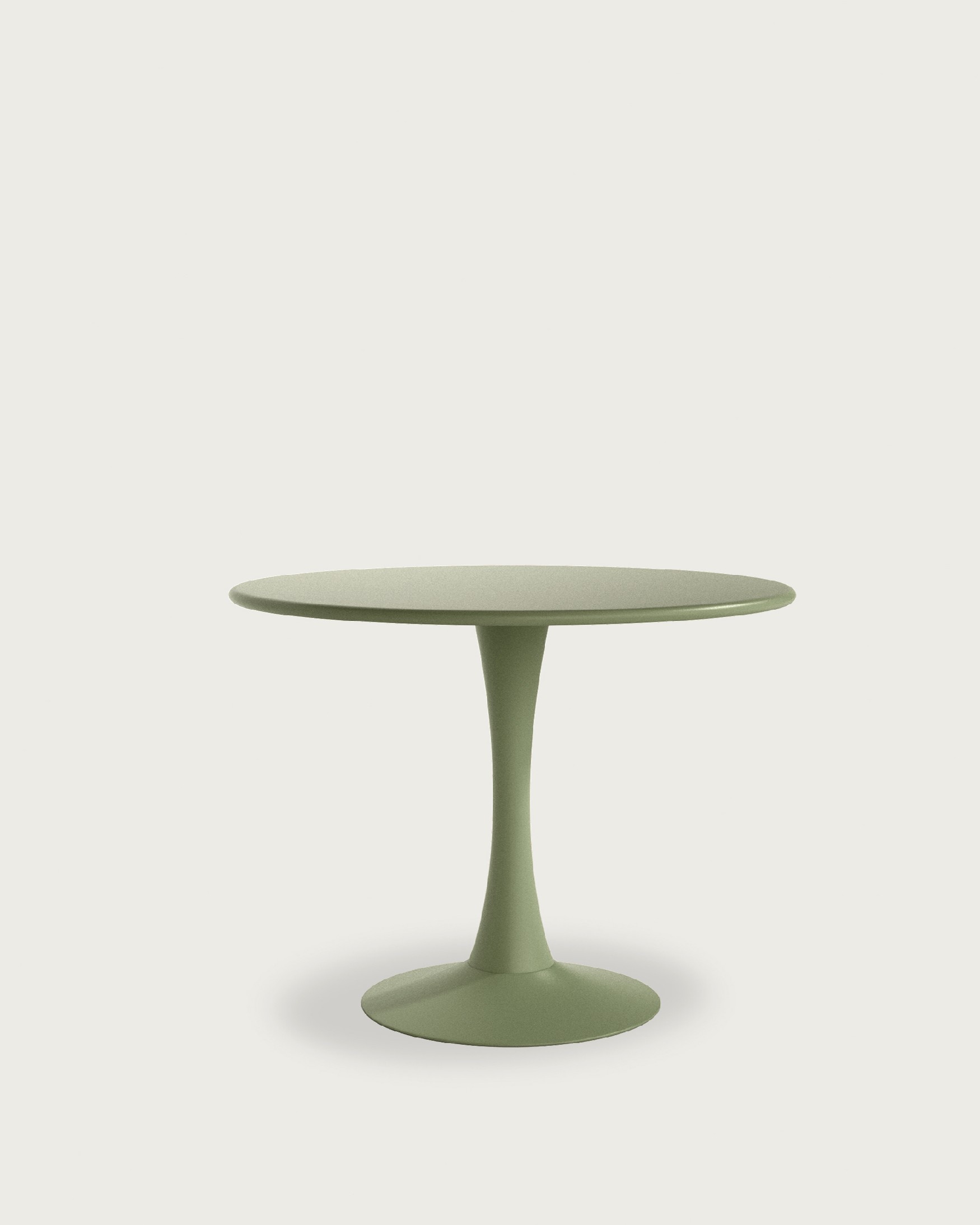 Table ronde métallique verte craie Ø 100 cm de jardin Capri