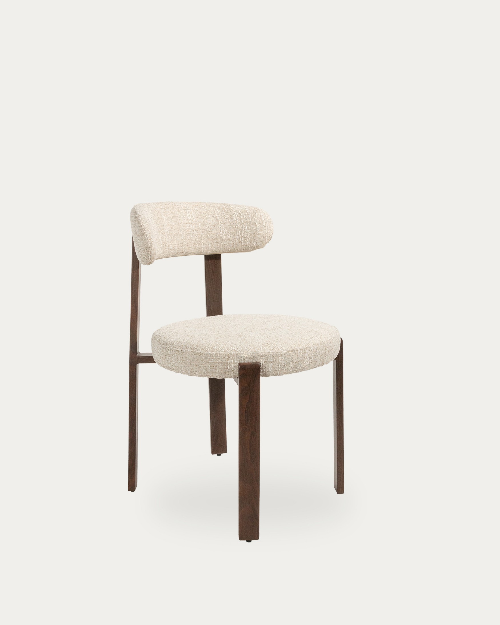 Casper chair with champagne upholstery and metal structure with wood finish