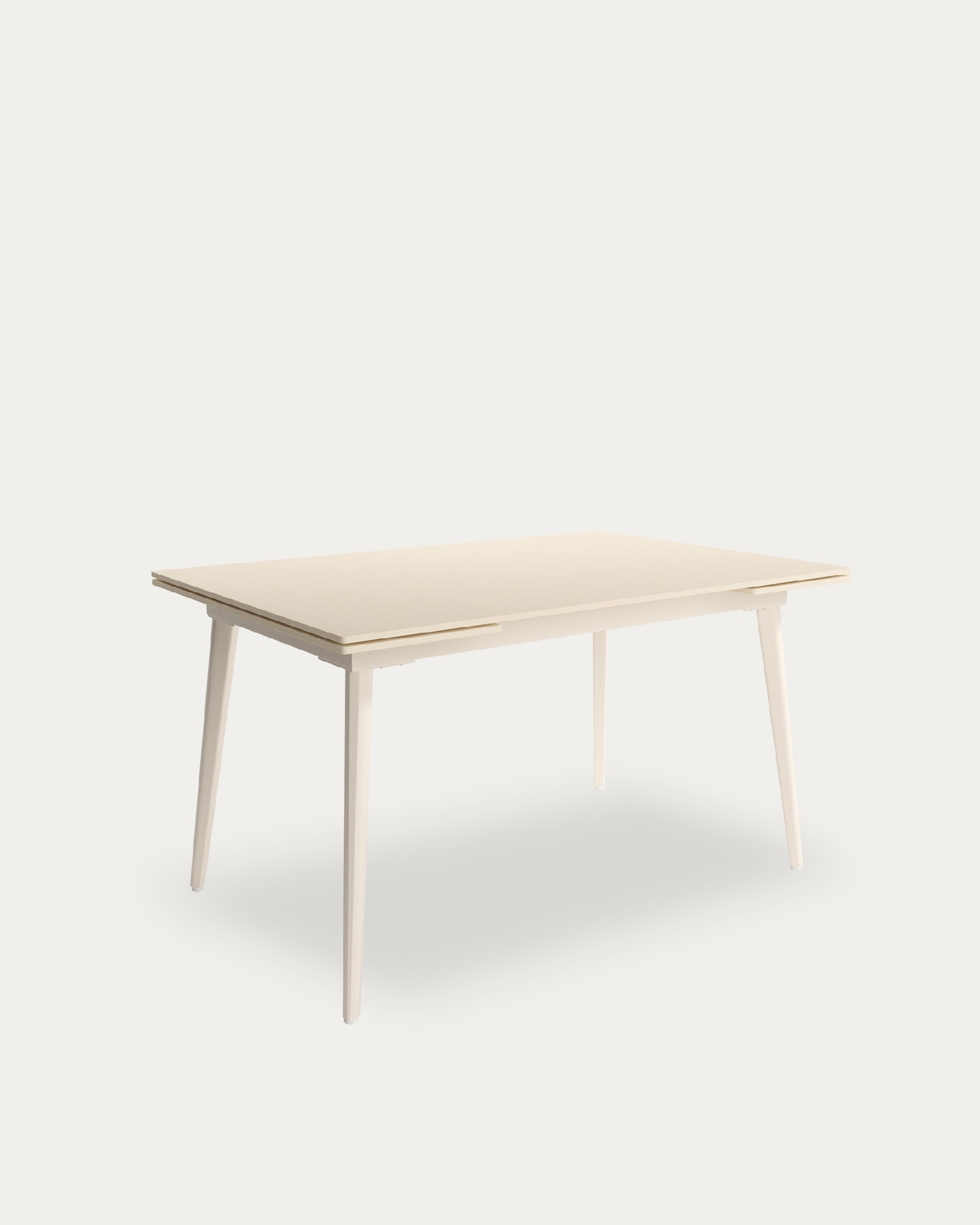 Table extensible Celeb avec plateau en porcelaine sable et pied en ...