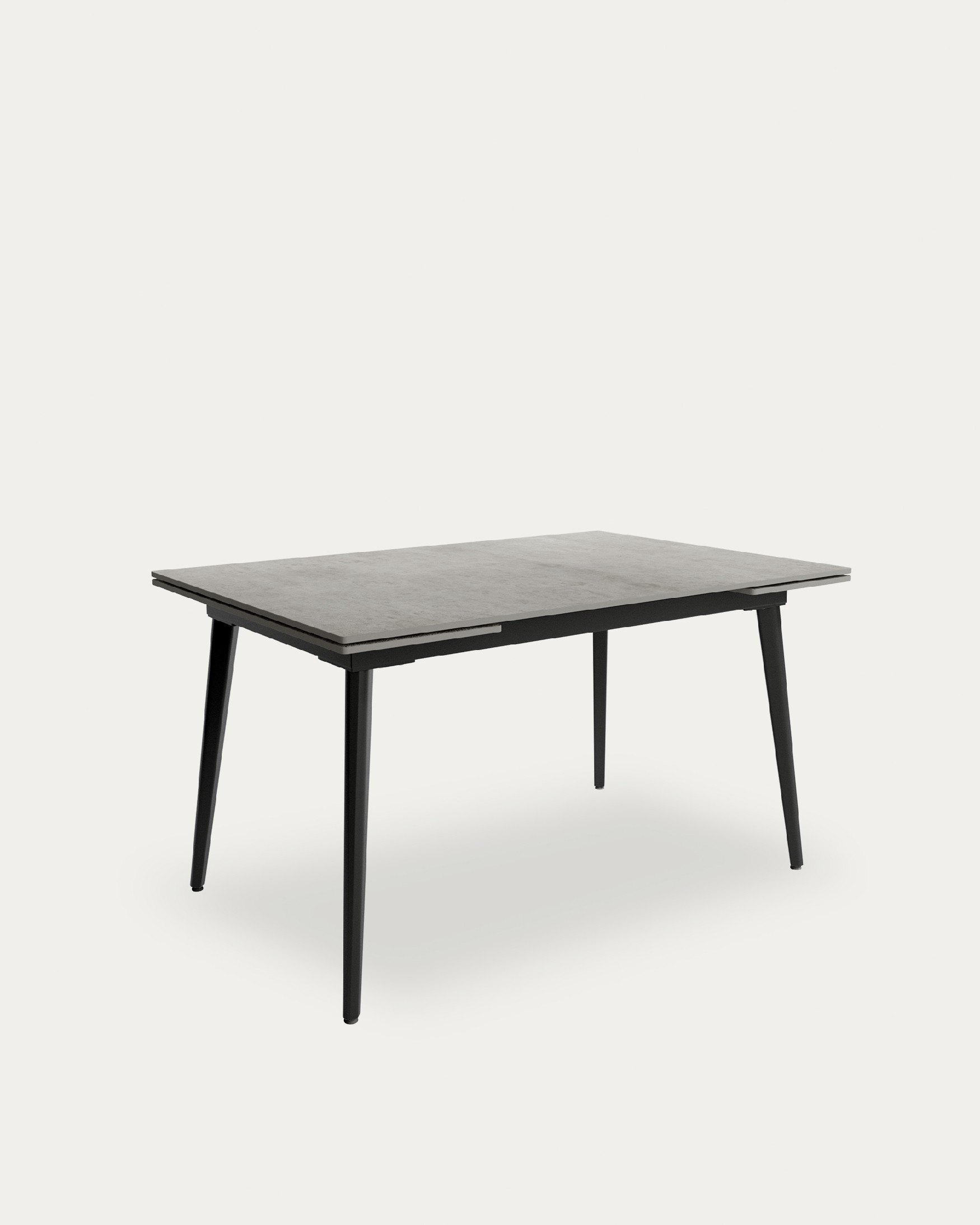 Extendable Celeb table with porcelain top and black metal leg 140(200) x 90 cm
