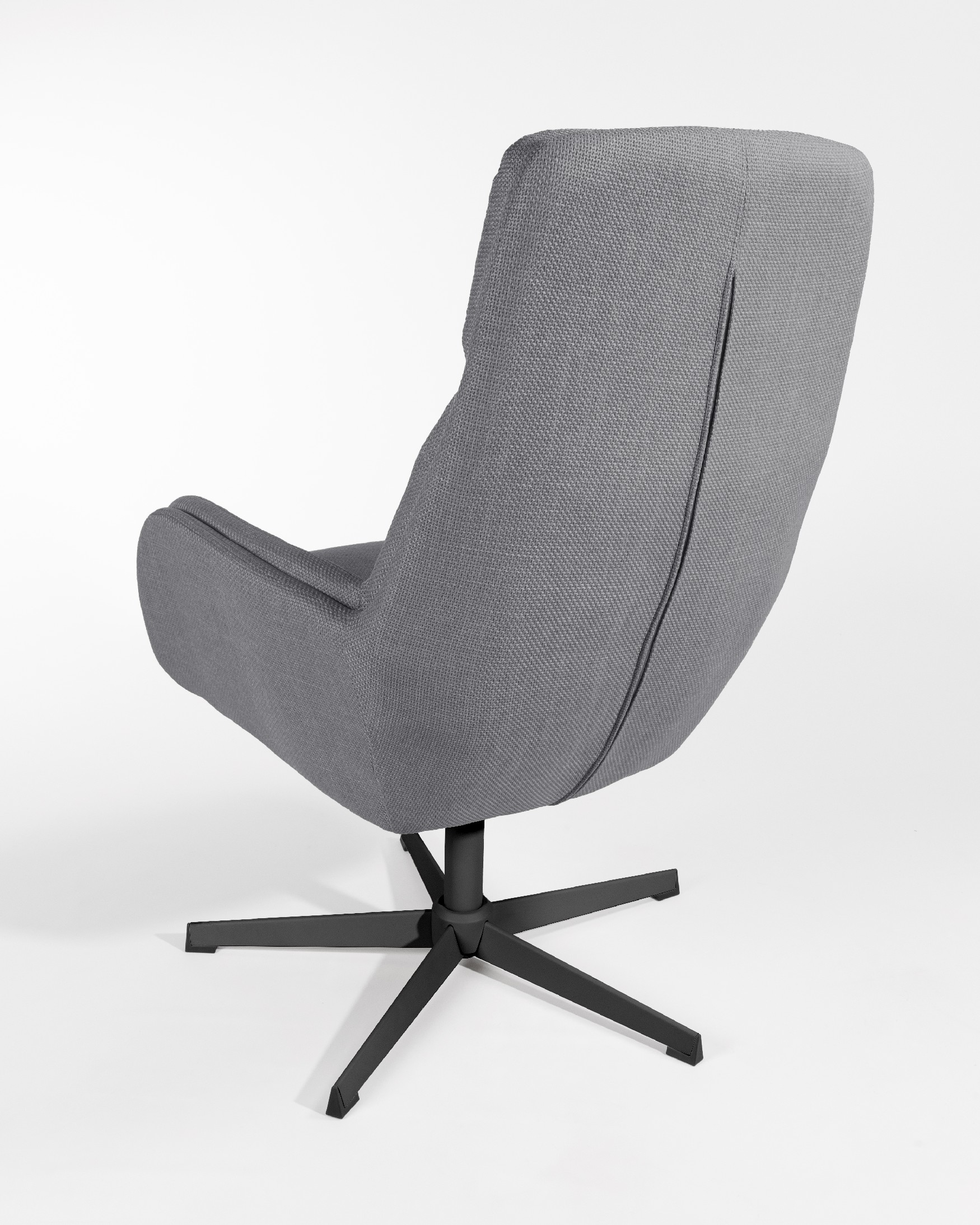 Swivel armchair Citrea with black structure and gray upholstery