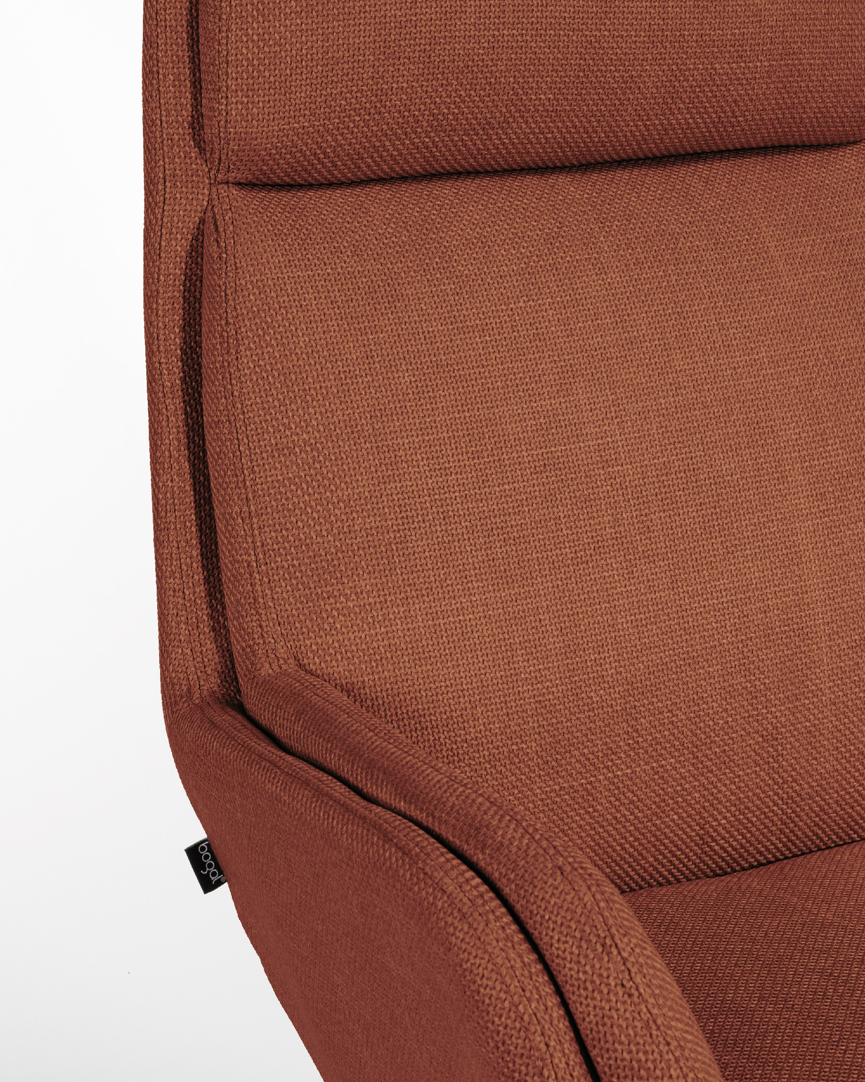 Swivel armchair Citrea with black structure and terracotta upholstery