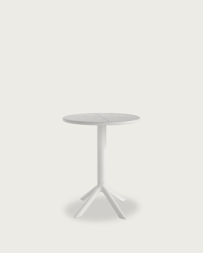 Round outdoor Cocoa table made of white polypropylene Ø 60 cm
