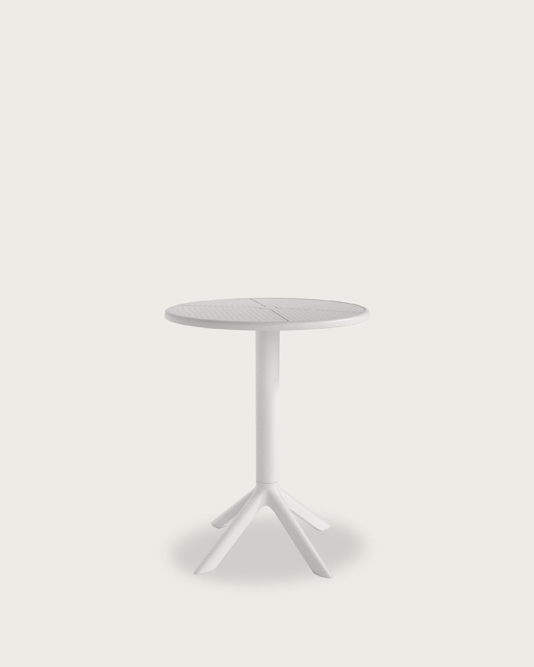 Round outdoor Cocoa table made of white polypropylene Ø 60 cm