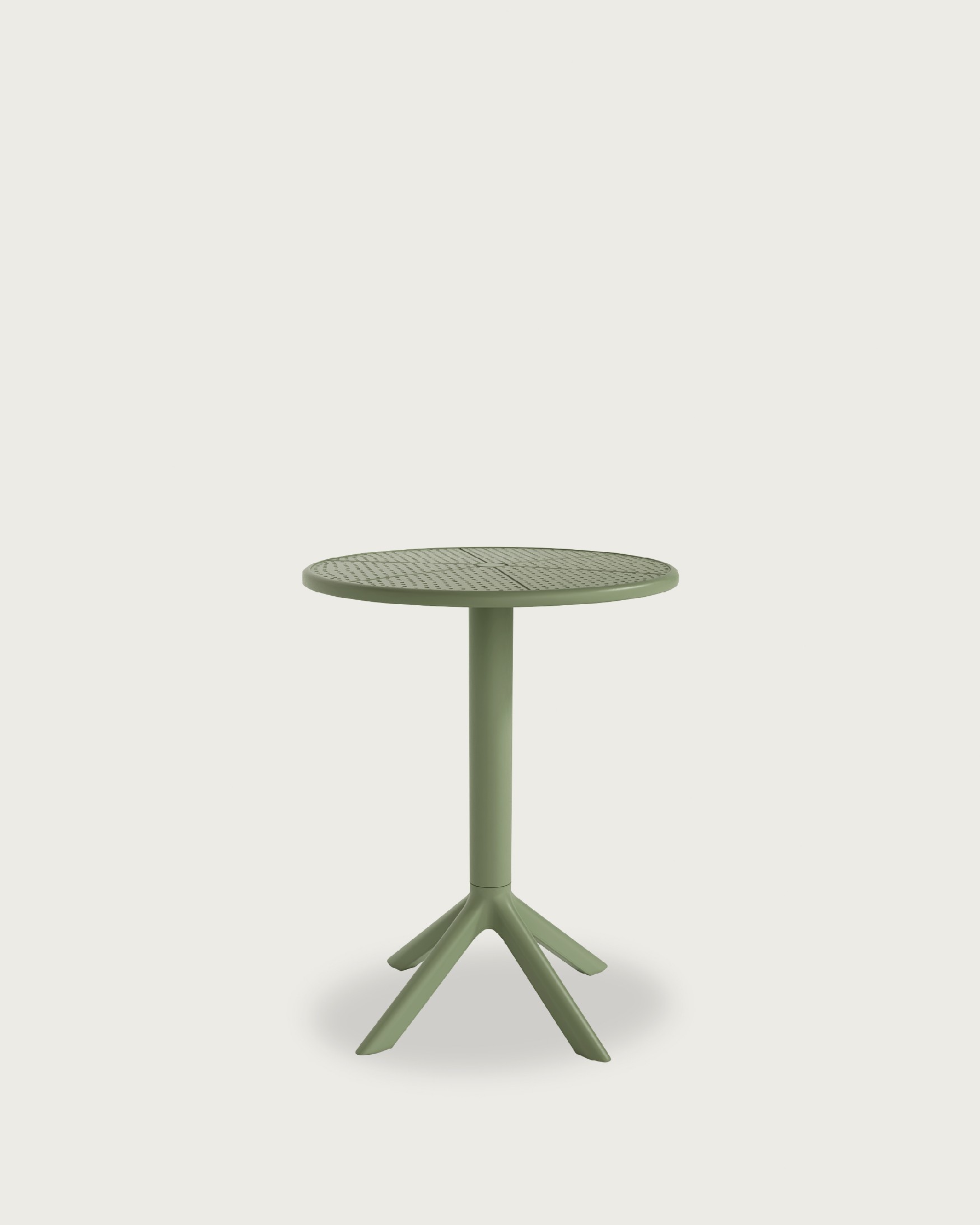 Round outdoor Cocoa table made of green chalk polypropylene Ø 60 cm