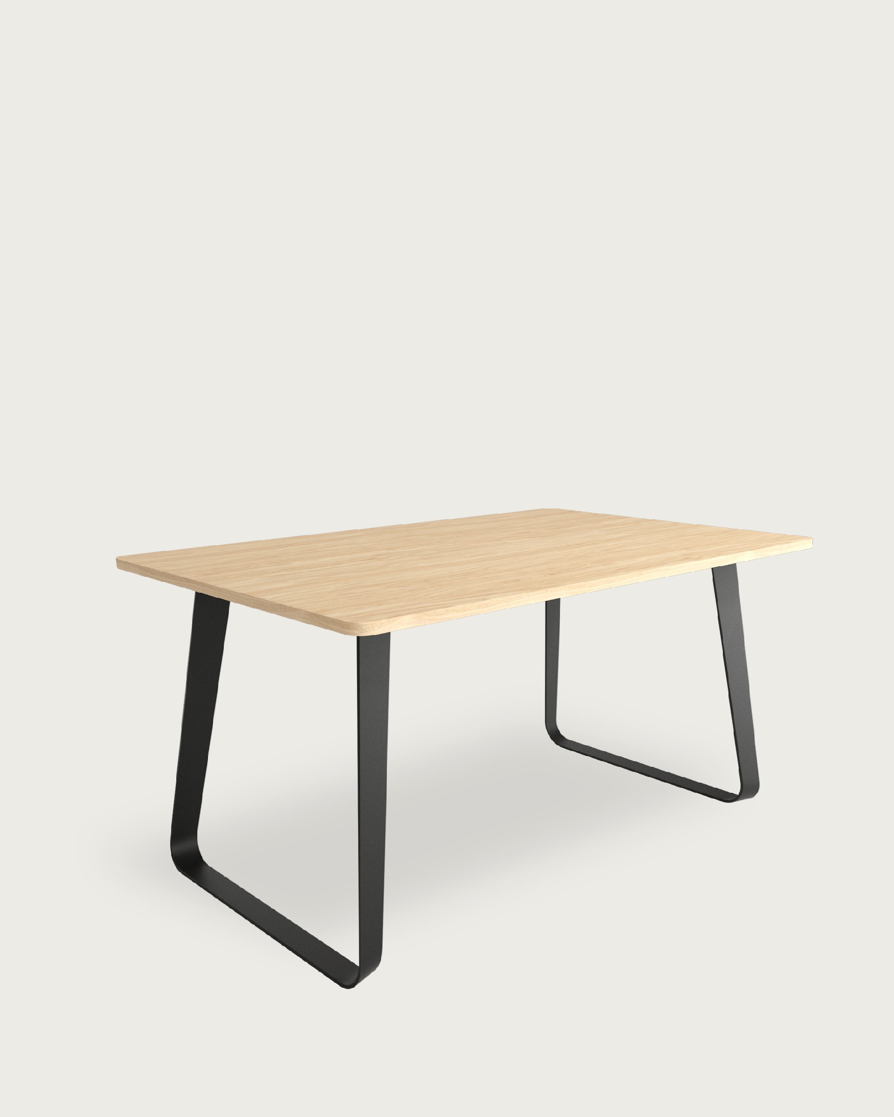 Table Como with melamine top in alpine and black metal leg 140 x 90 cm