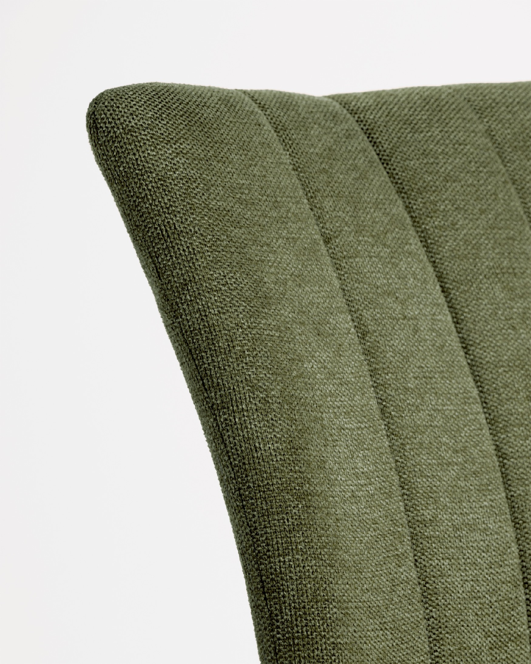 Dallas chair with green upholstery and black metal legs