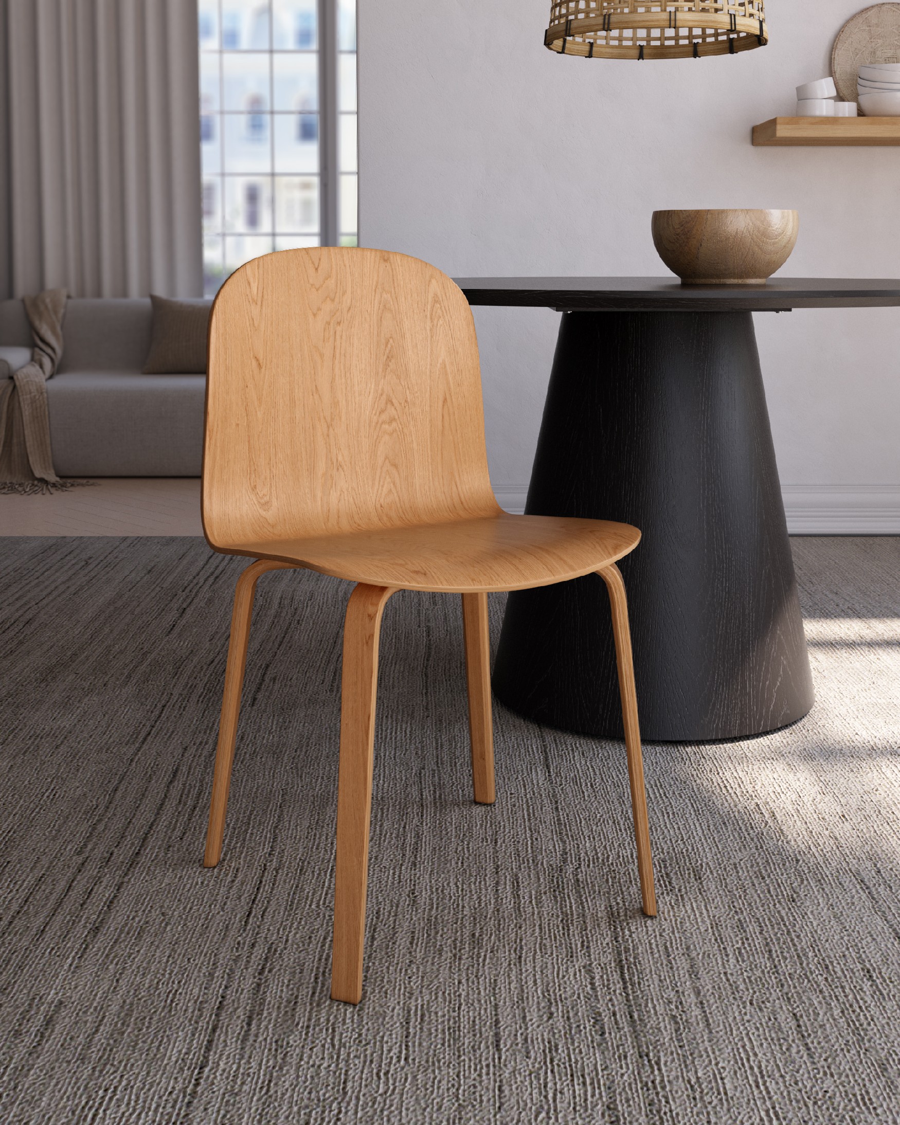 Silla Danta acabado roble natural