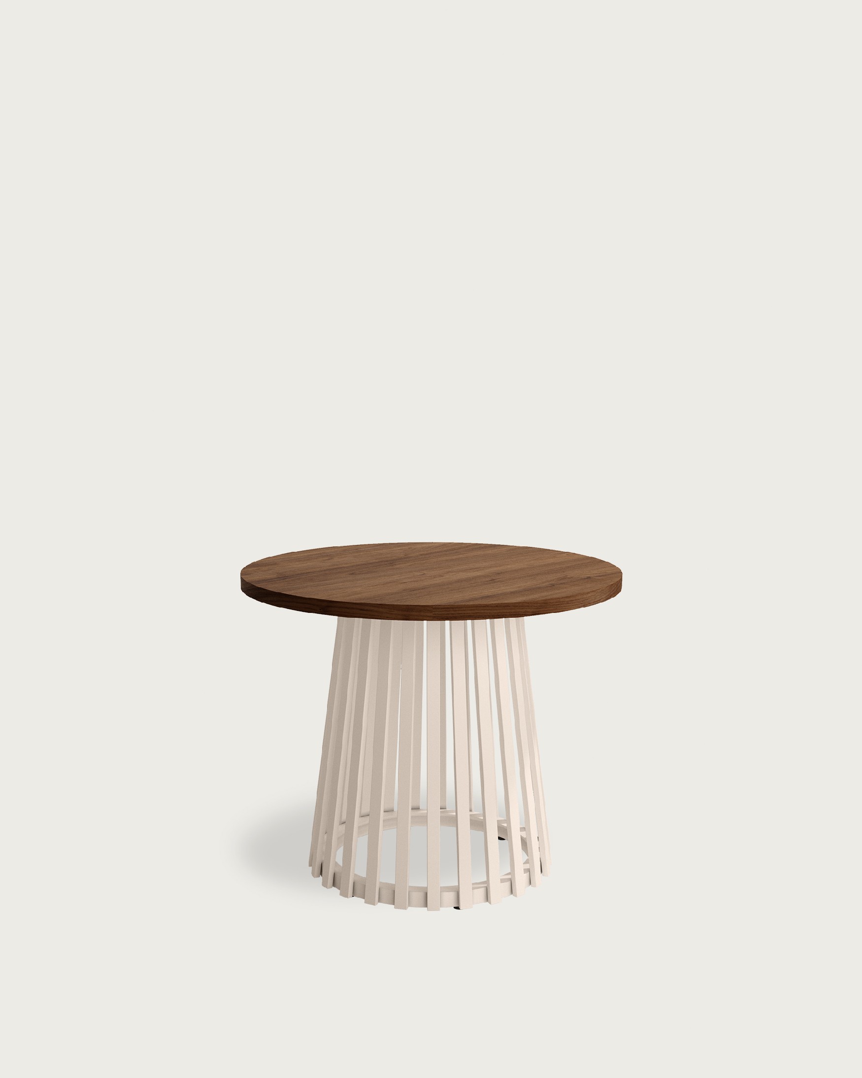 Delta round side table with java melamine top and ivory metal leg Ø 60 cm