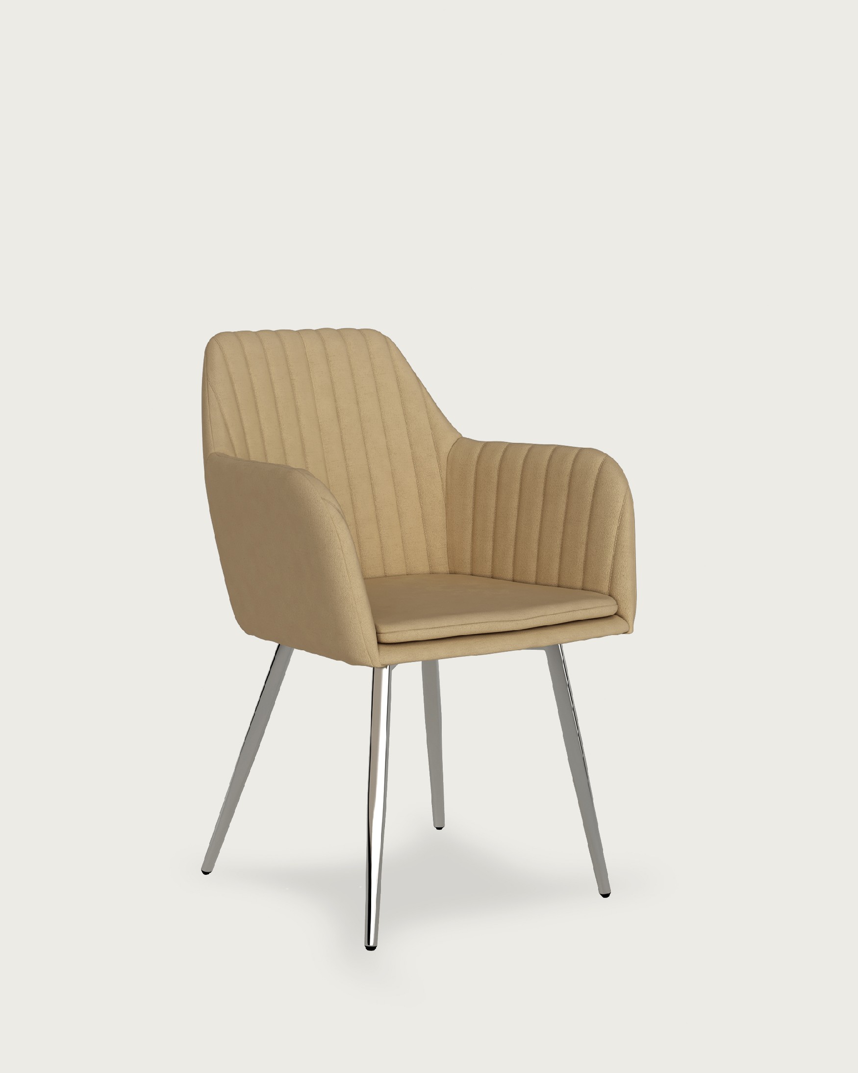 Detroit chair with cream upholstery and chrome legs