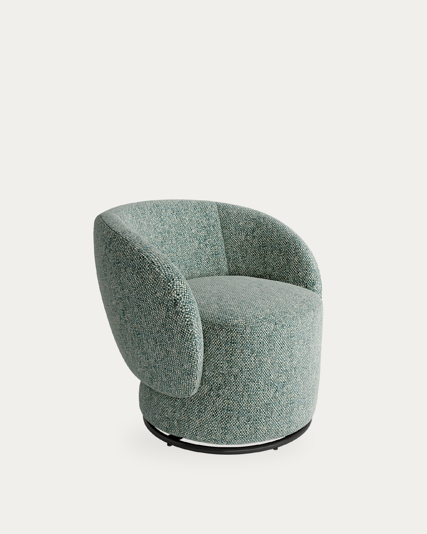 Fauteuil pivotant 360º Doria avec tapisserie bleue