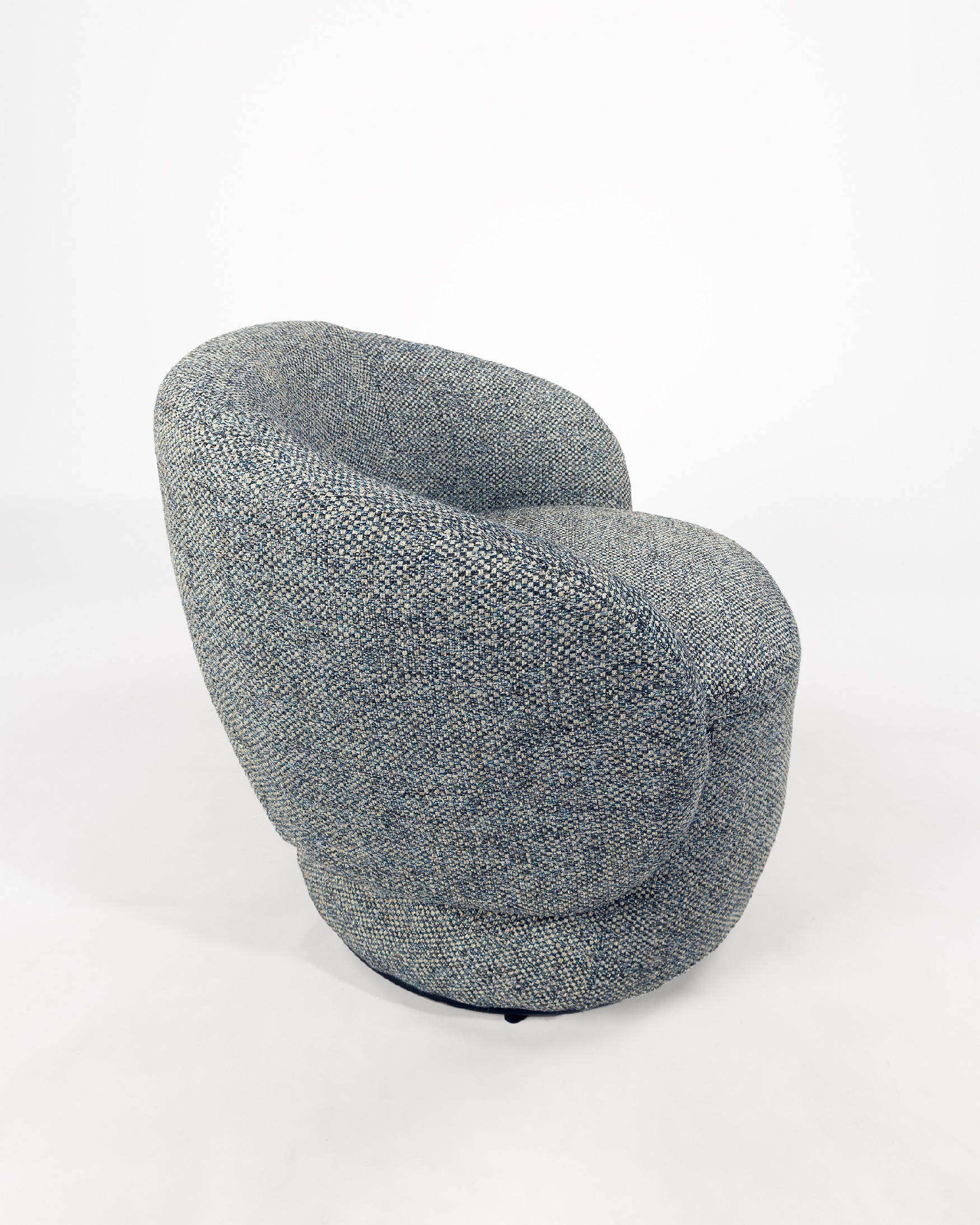 Fauteuil pivotant 360º Doria avec tapisserie bleue