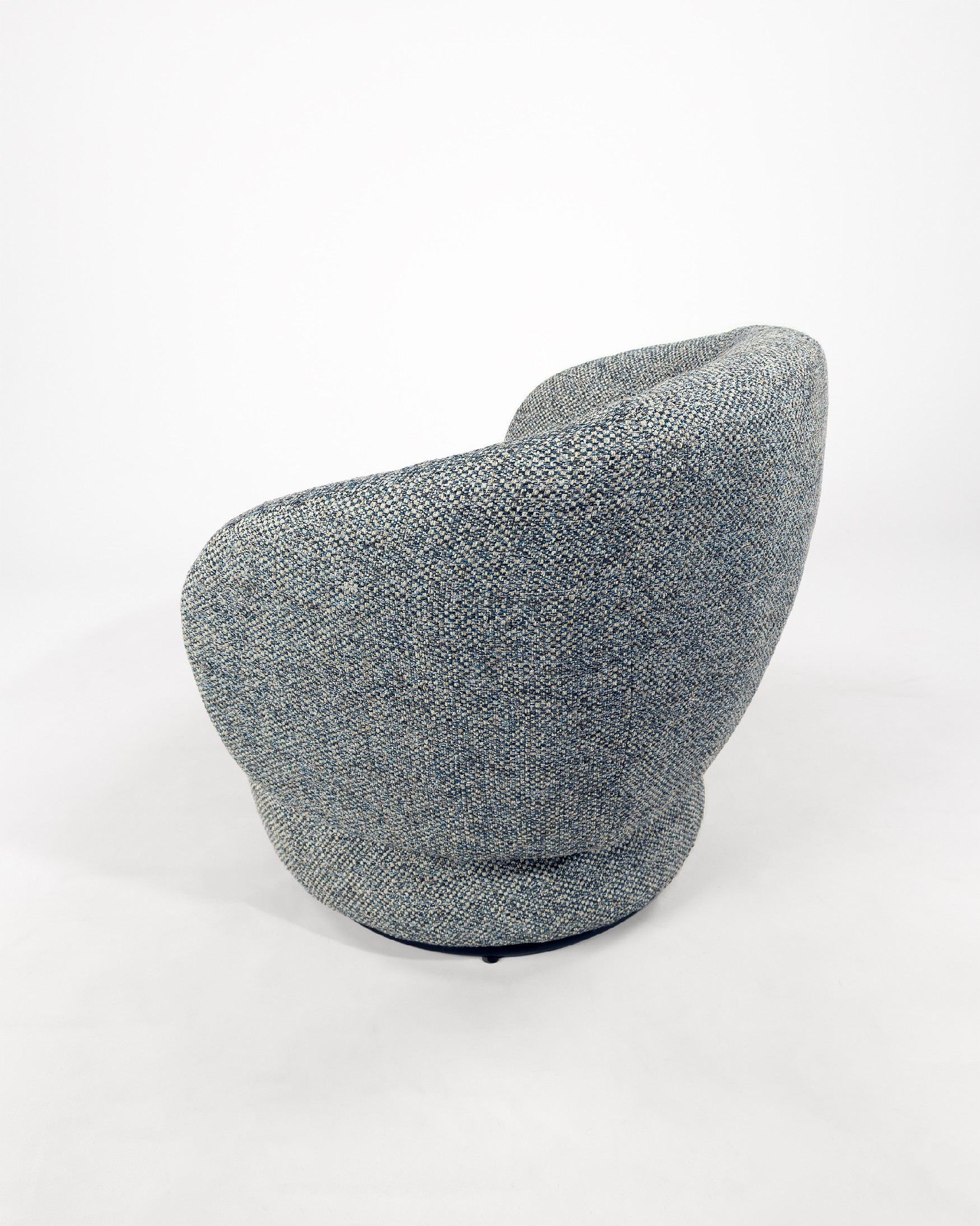 Fauteuil pivotant 360º Doria avec tapisserie bleue