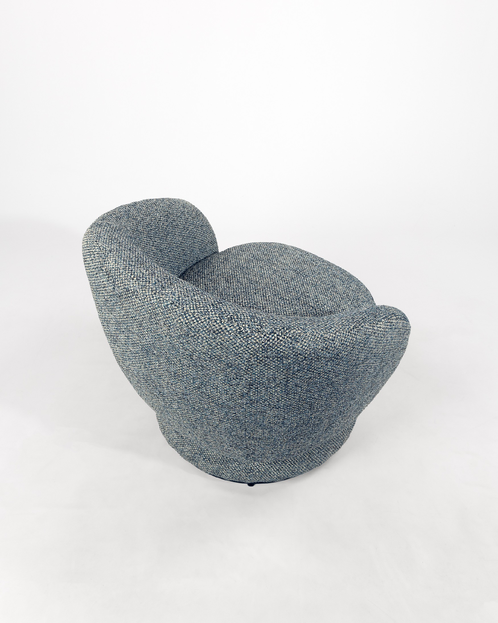 Fauteuil pivotant 360º Doria avec tapisserie bleue