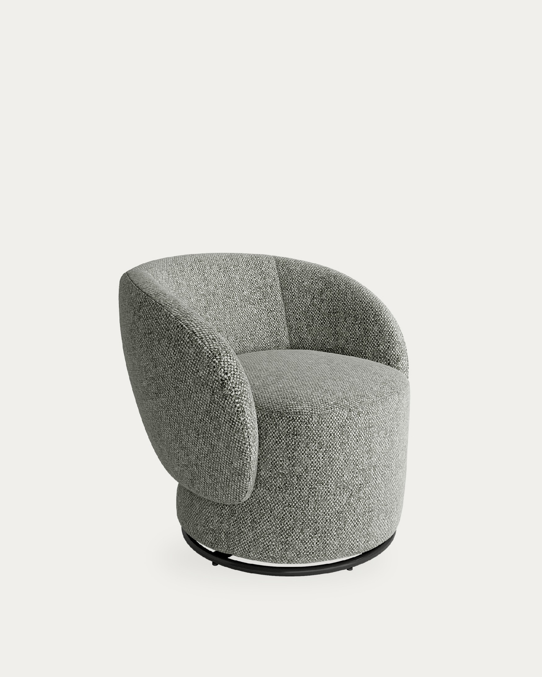 Swivel armchair 360º Doria with gray upholstery