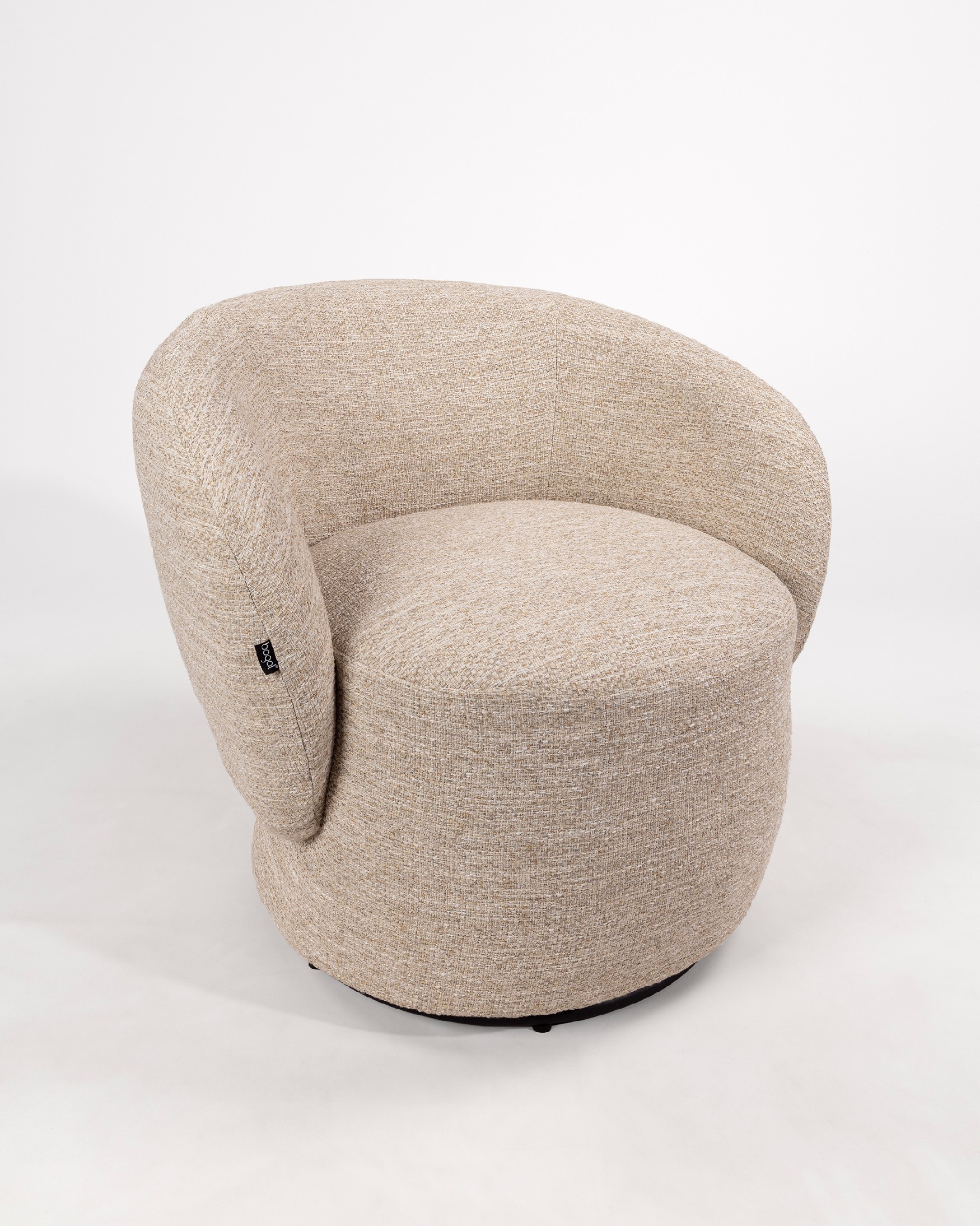 Swivel armchair 360º Doria with ivory upholstery