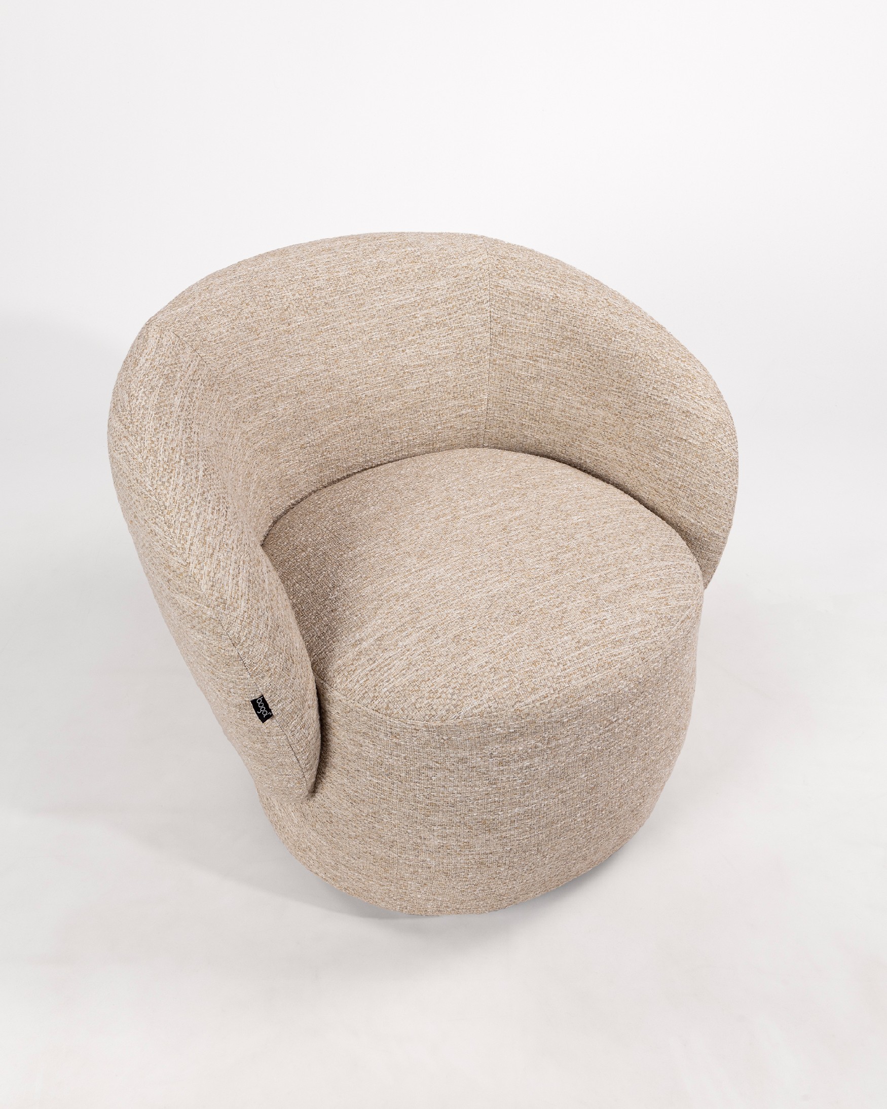 Swivel armchair 360º Doria with ivory upholstery