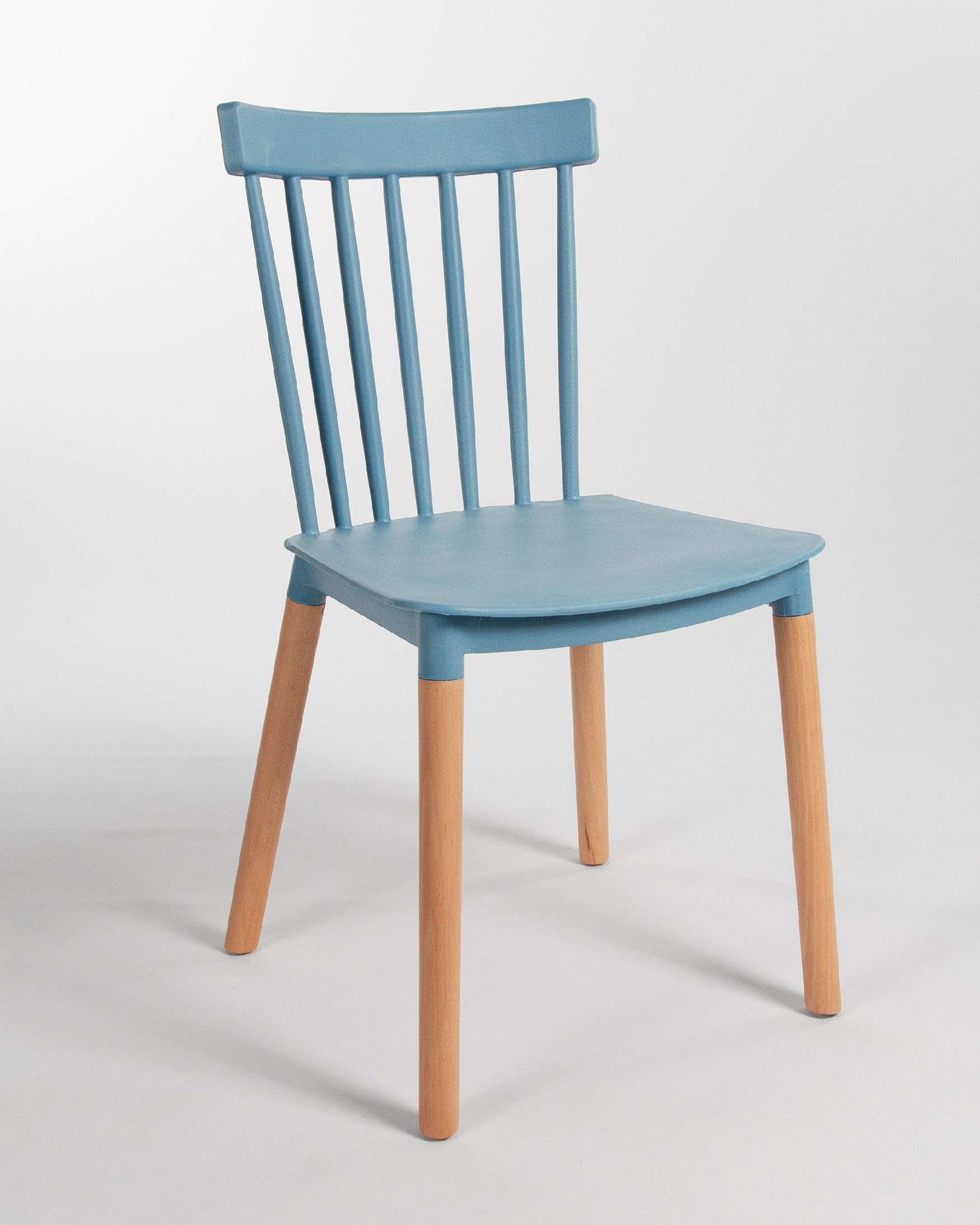 Dublin chair with blue upholstery and beech legs