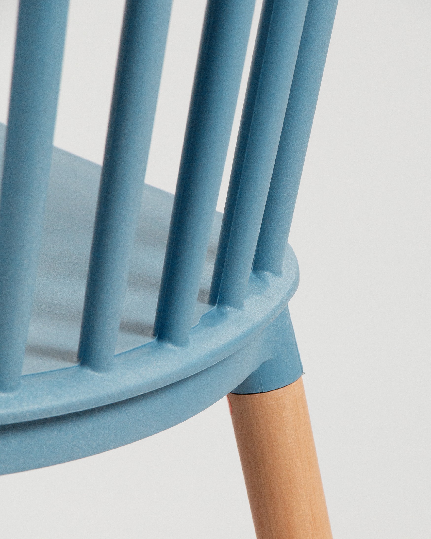 Dublin chair with blue upholstery and beech legs