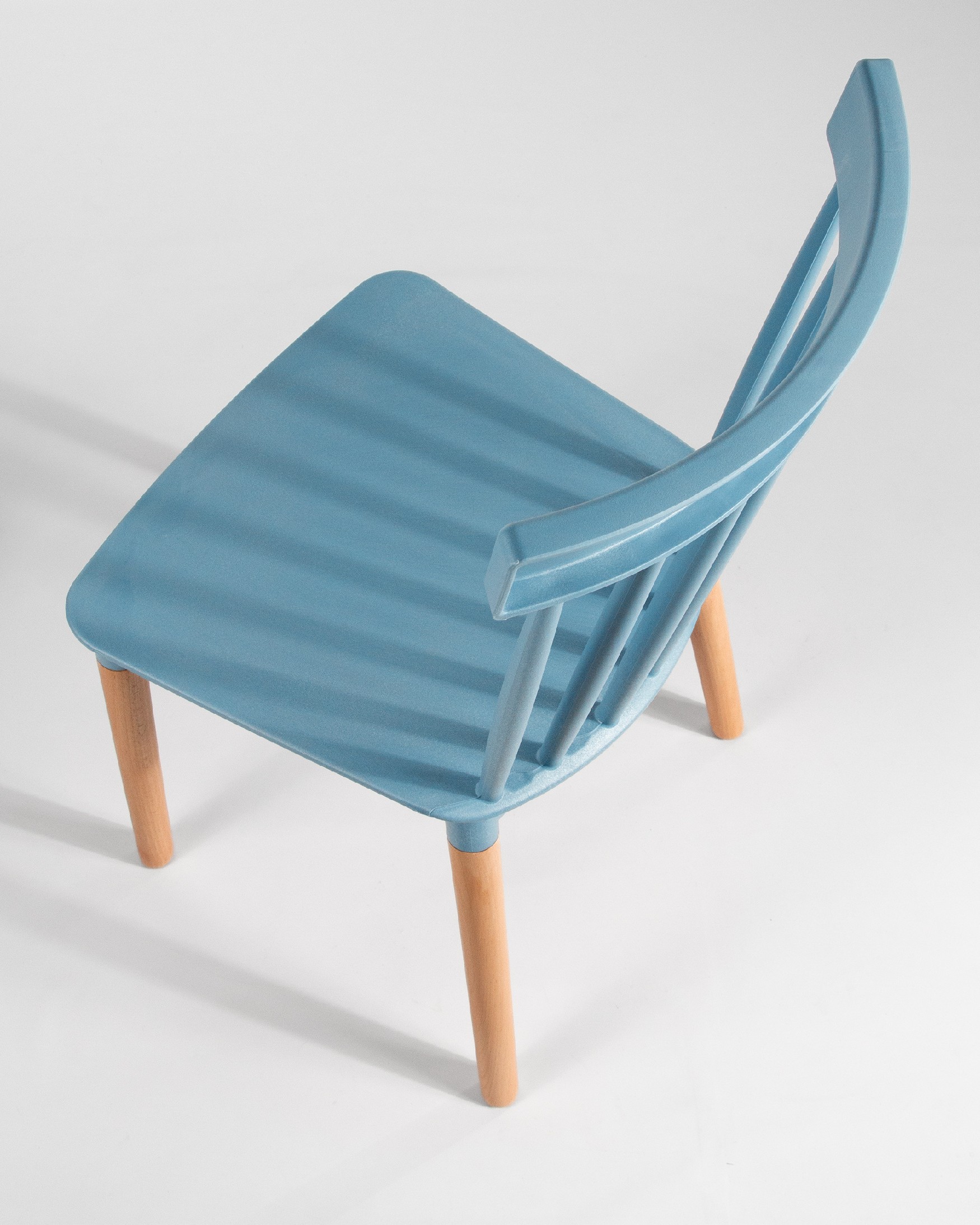 Dublin chair with blue upholstery and beech legs