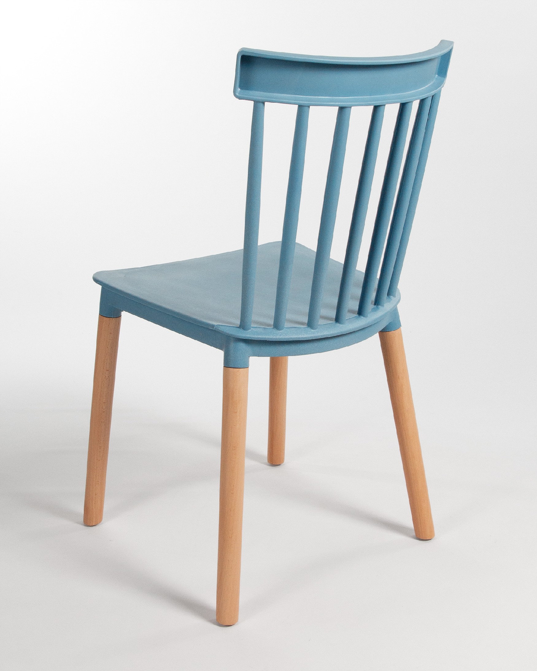 Dublin chair with blue upholstery and beech legs