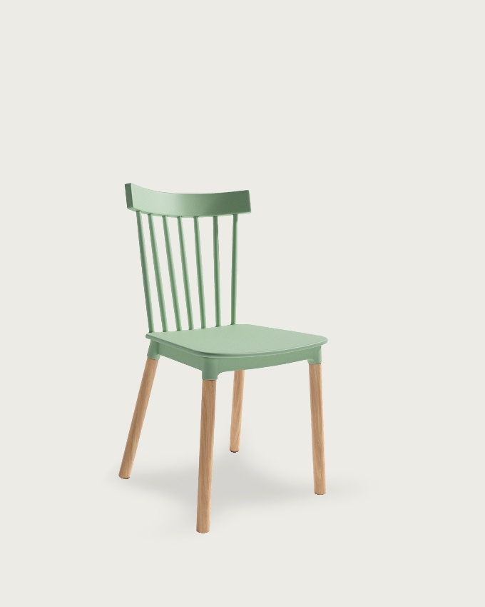 Dublin chair with moss upholstery and beech legs