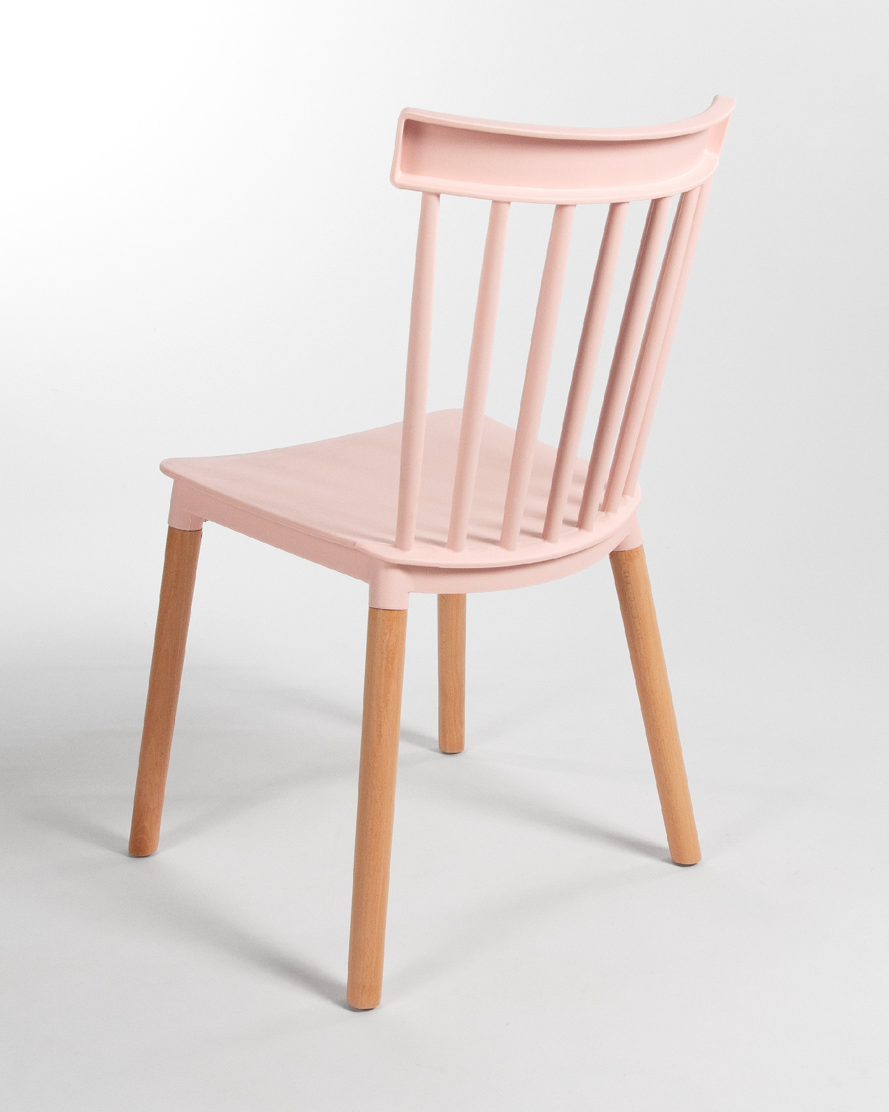 Silla Dublin con tapizado rosa y patas de haya