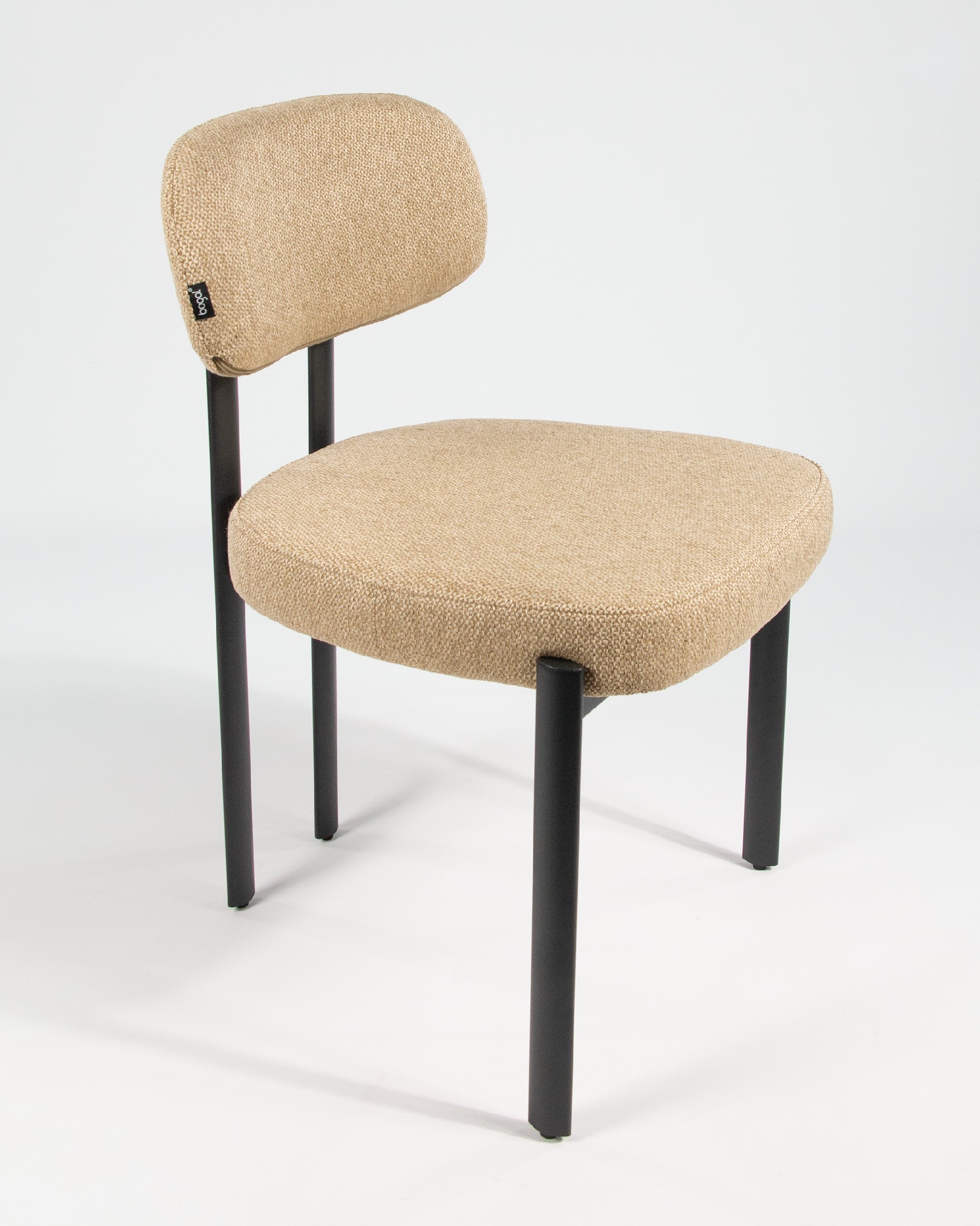 Durban chair with mustard upholstery and black metal legs
