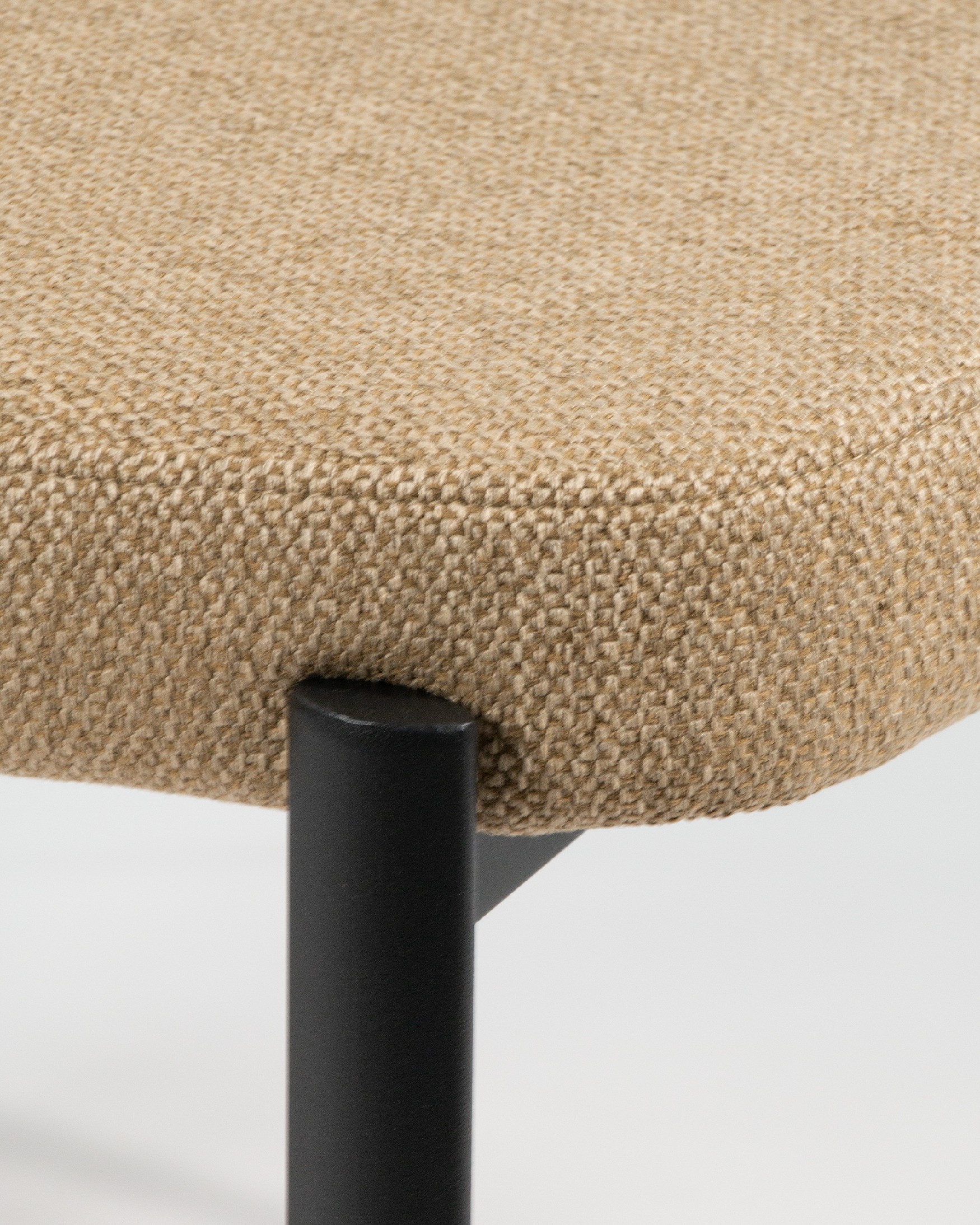 Durban chair with mustard upholstery and black metal legs