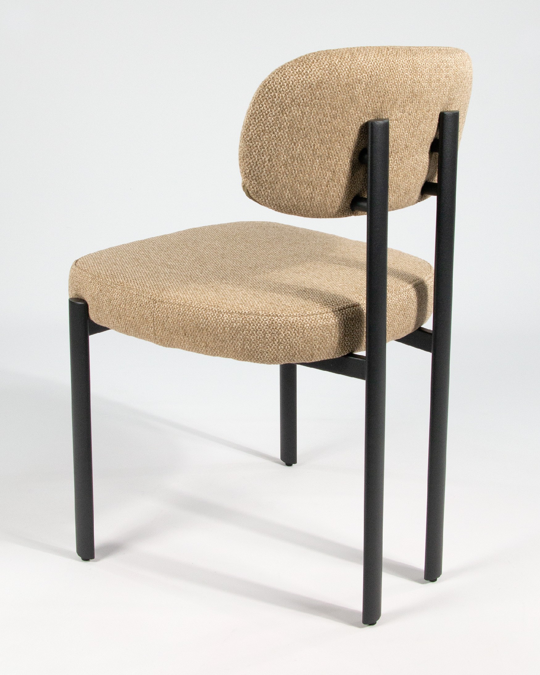 Durban chair with mustard upholstery and black metal legs