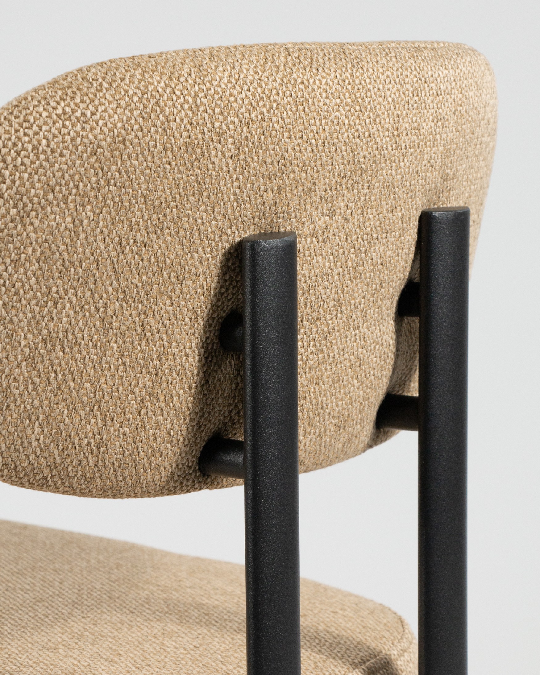 Durban chair with mustard upholstery and black metal legs
